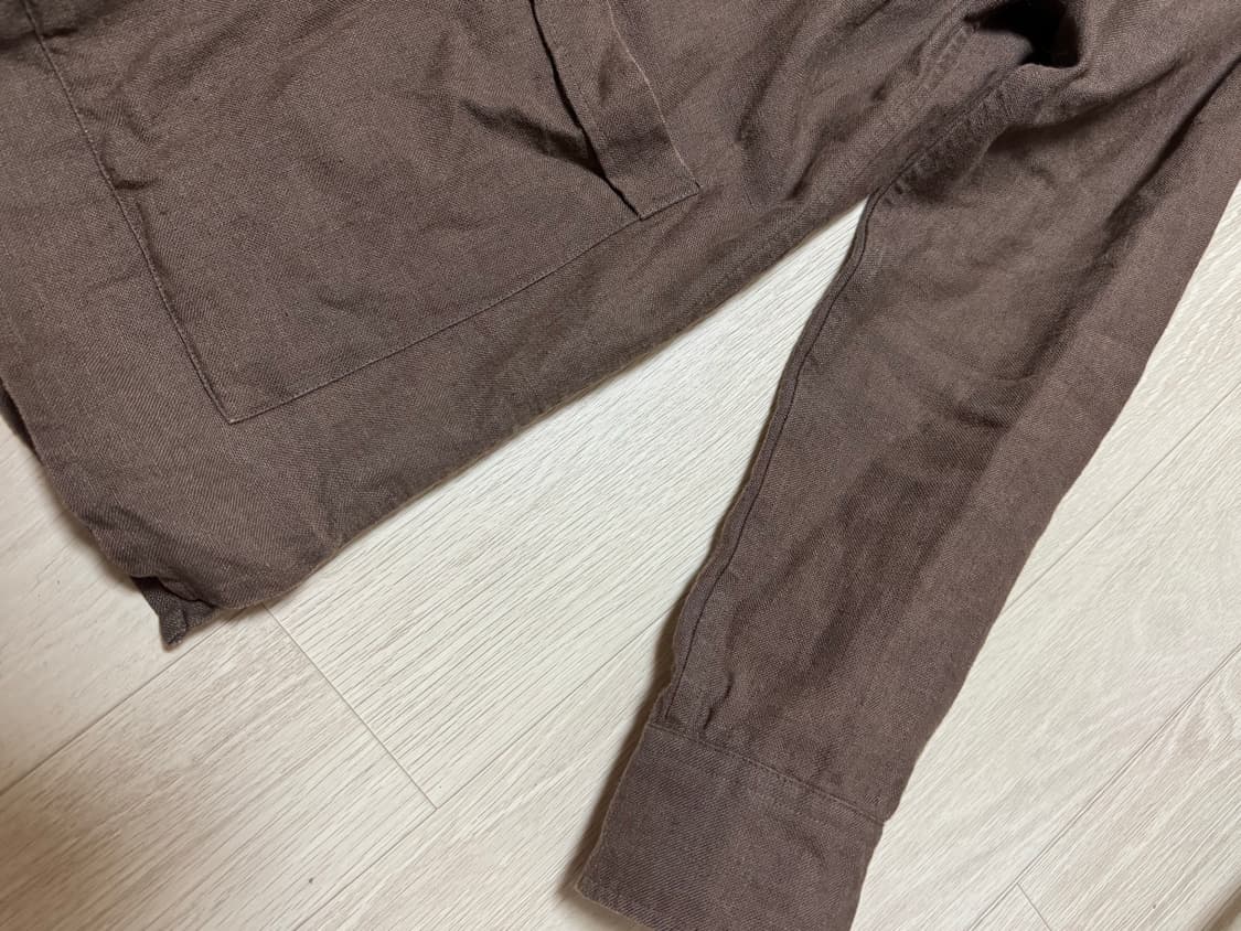 드레익스x카멜 린넨 오버셔츠 브라운 M 상품이미지5