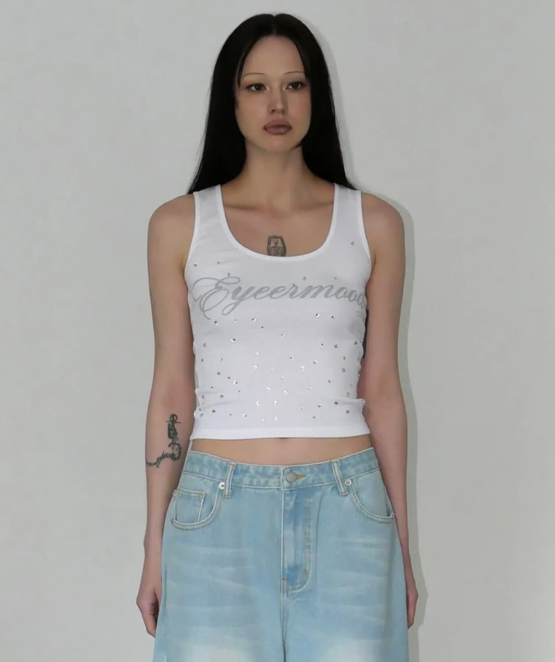 EYEER 이와이이알 크리스탈 비즈 탱크탑 나시 민소매 상품이미지3
