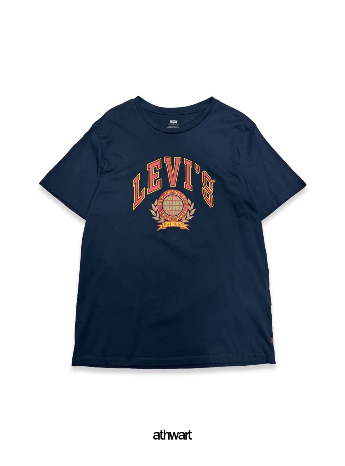 리바이스(Levi's) 네이비컬러 월계수 아치 로고 코튼 반팔 상품이미지1