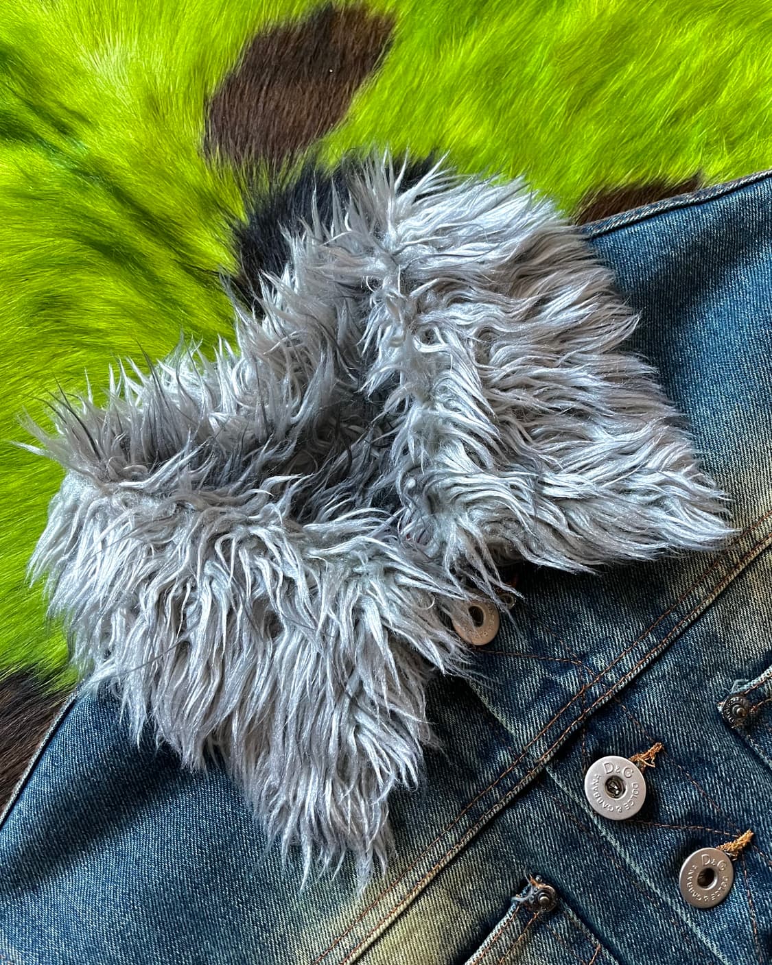 00s Dolce&Gabbana Fur Trim Denim Jacket 상품이미지4