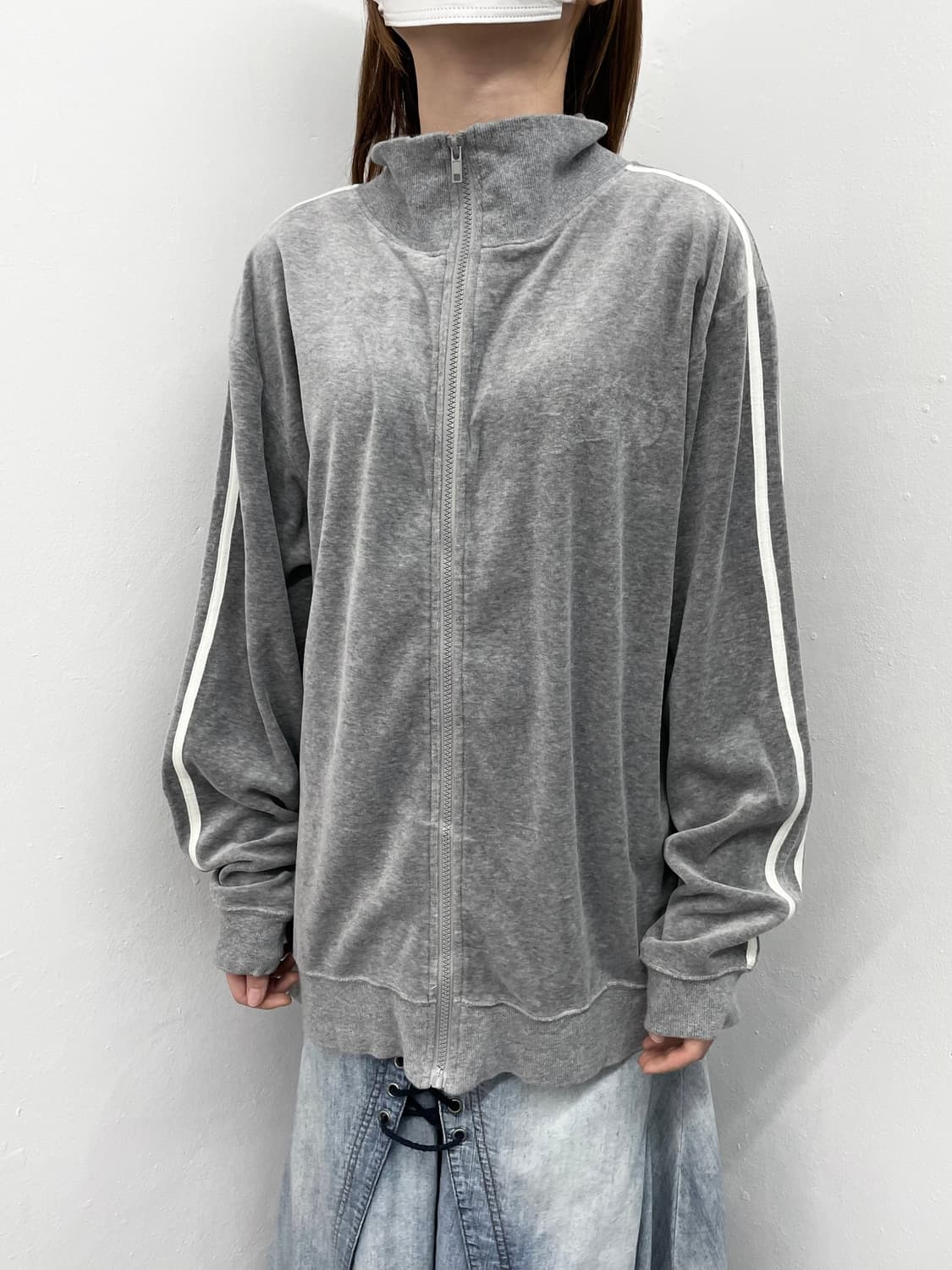 케파 그레이 벨로아 루즈 집업  상품이미지1