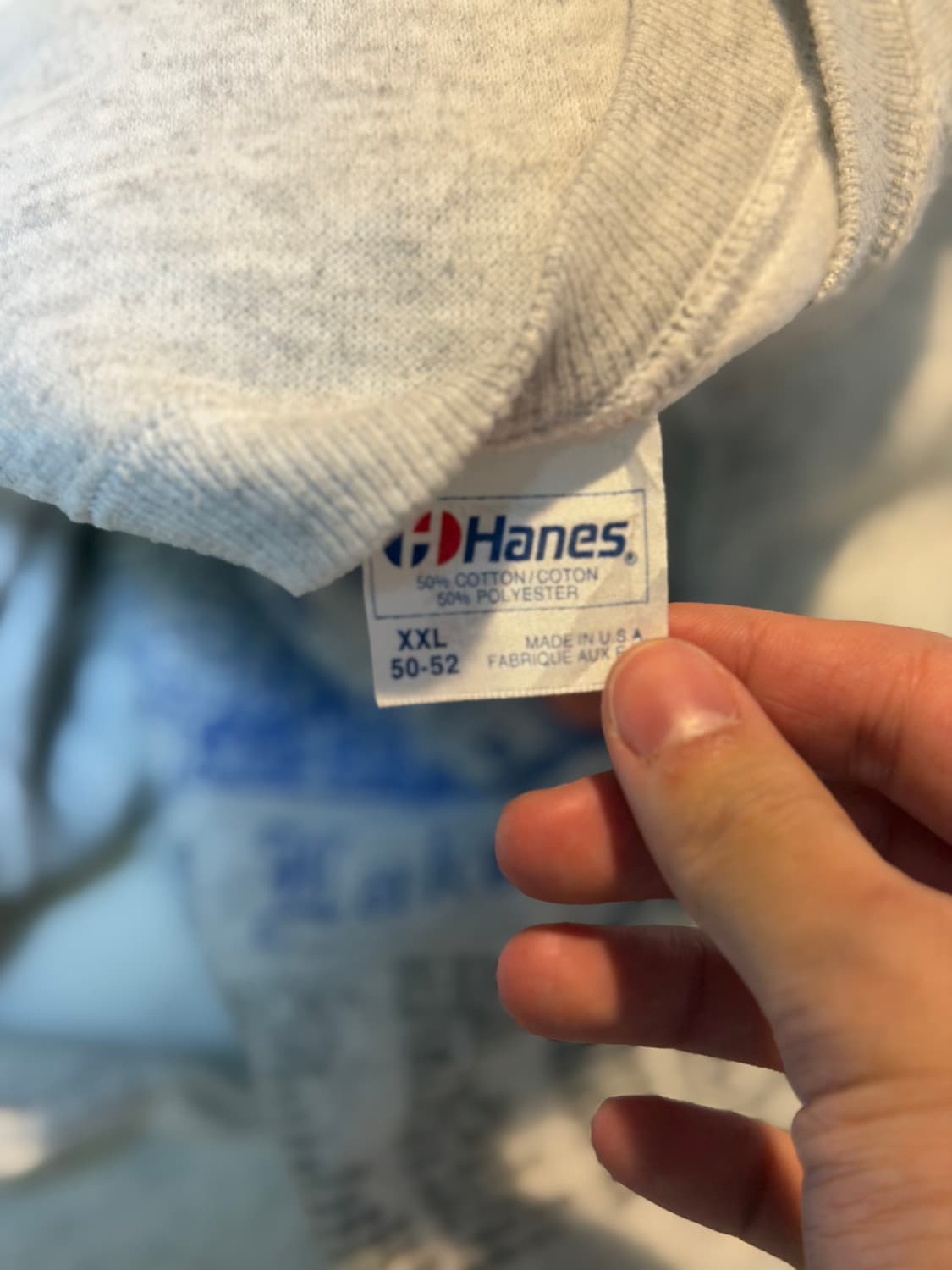 90s USA 헤인즈 맨투맨 스웻셔츠 멜란지 그레이 상품이미지4