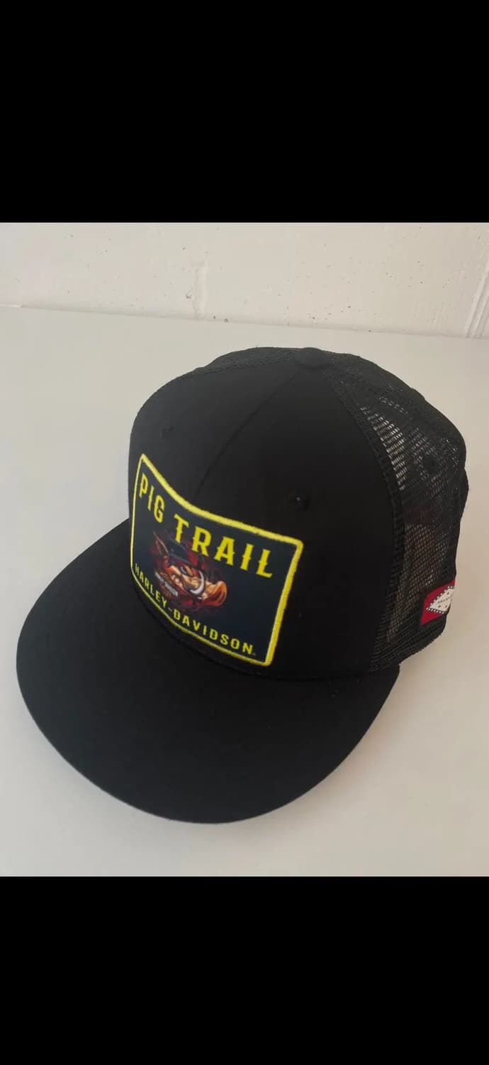 할리데이비슨 피그 트레일 자수 매쉬 메쉬 모자 트러커캡 스냅백 새제품 상품이미지1