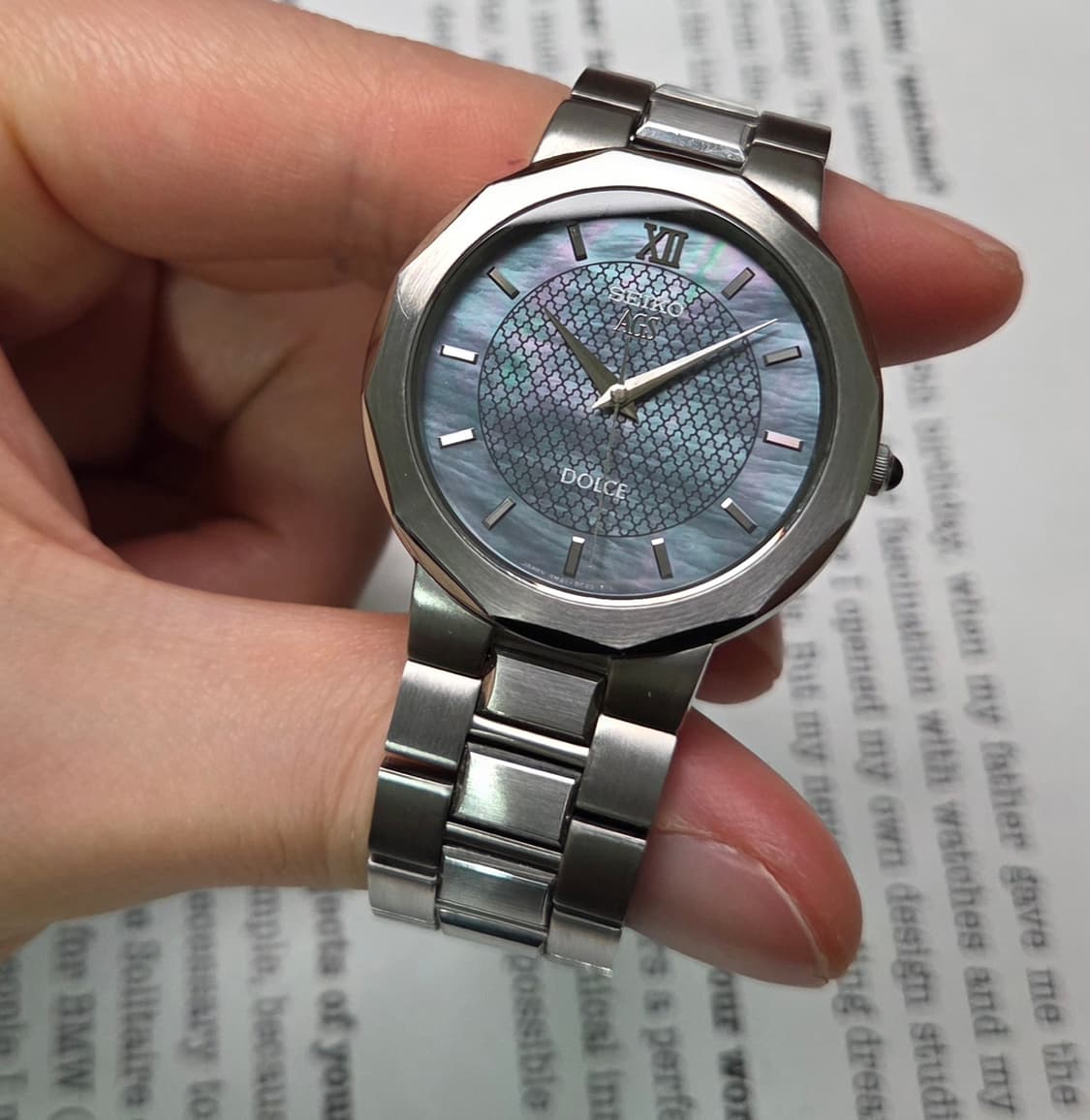 레어] 빈티지 세이코 돌체 블루자개판 칼침핸즈 각베젤 논데이트 슬림쿼츠 상품이미지4