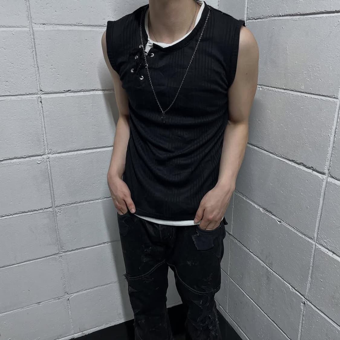 cross necklace sleeveless  상품이미지1