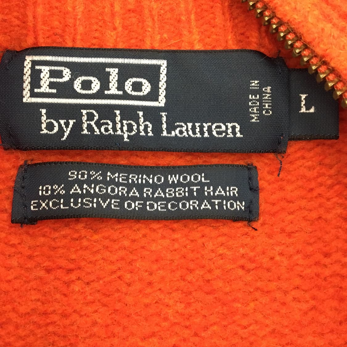 폴로 랄프로렌 메리노울 앙고라 반집업니트 L 상품이미지5