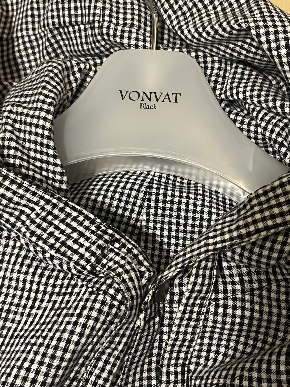 스트링 후드 체크셔츠 vonvat 상품이미지7