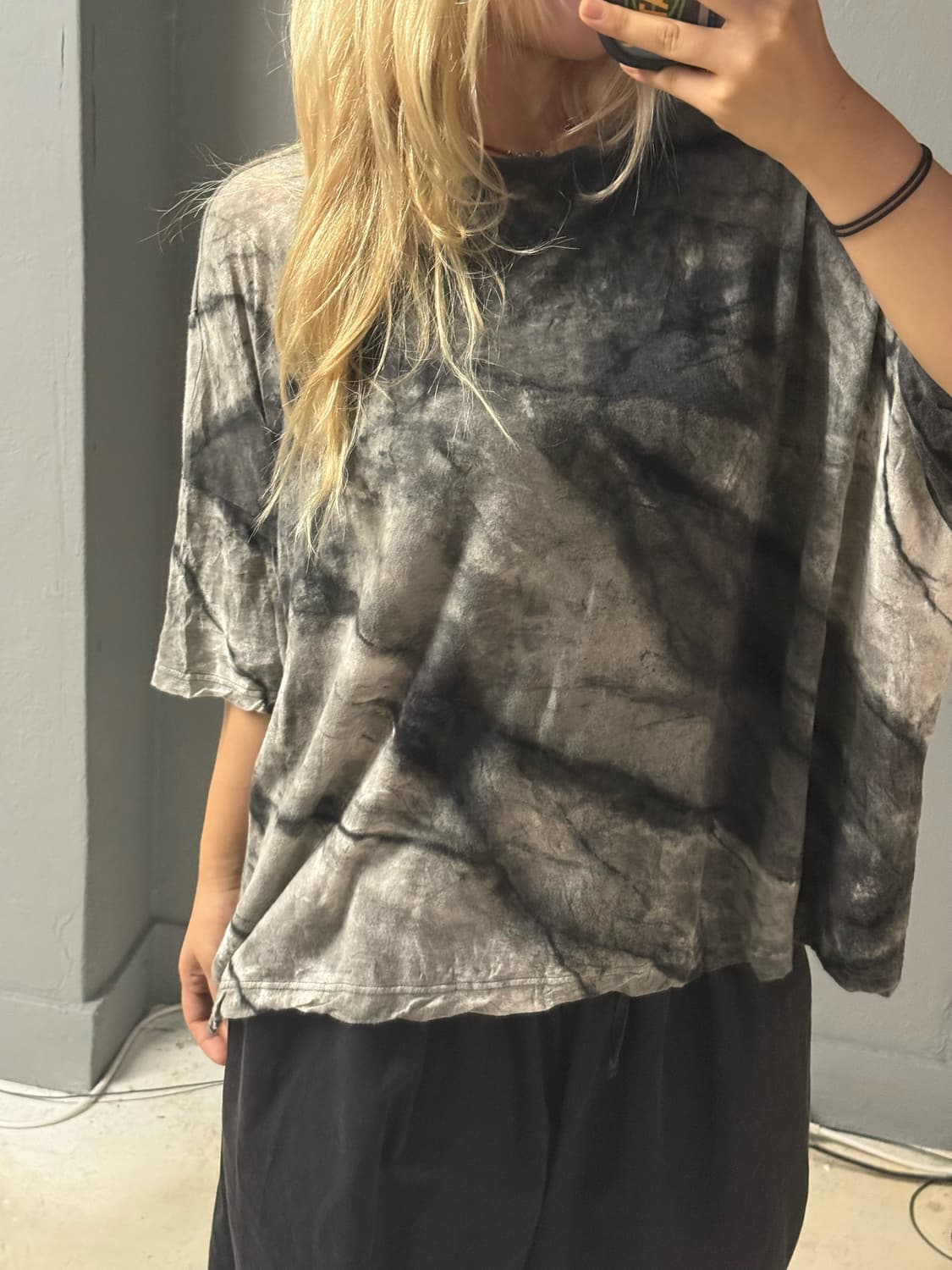 grunge tie-dye printing detail top 상품이미지3