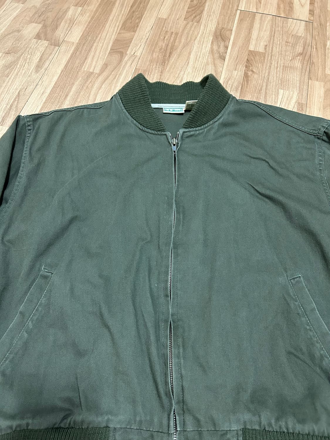 빈티지 엘엘빈 봄버 블루종 자켓 올리브 상품이미지3