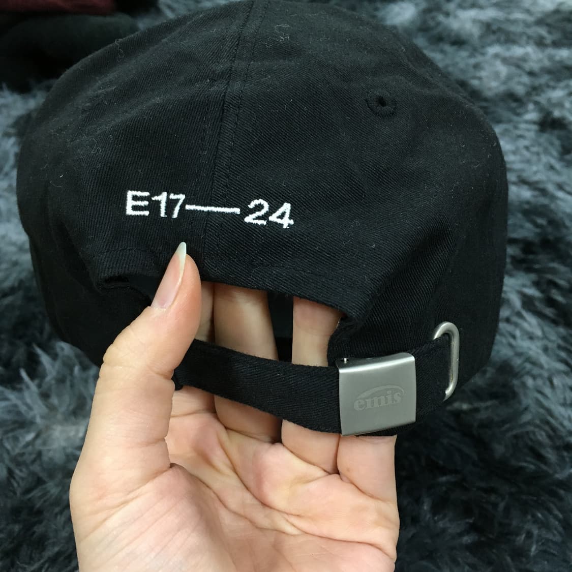 투티/0367 emis 블랙 자수 로고 모자 캡 데일리 상품이미지5