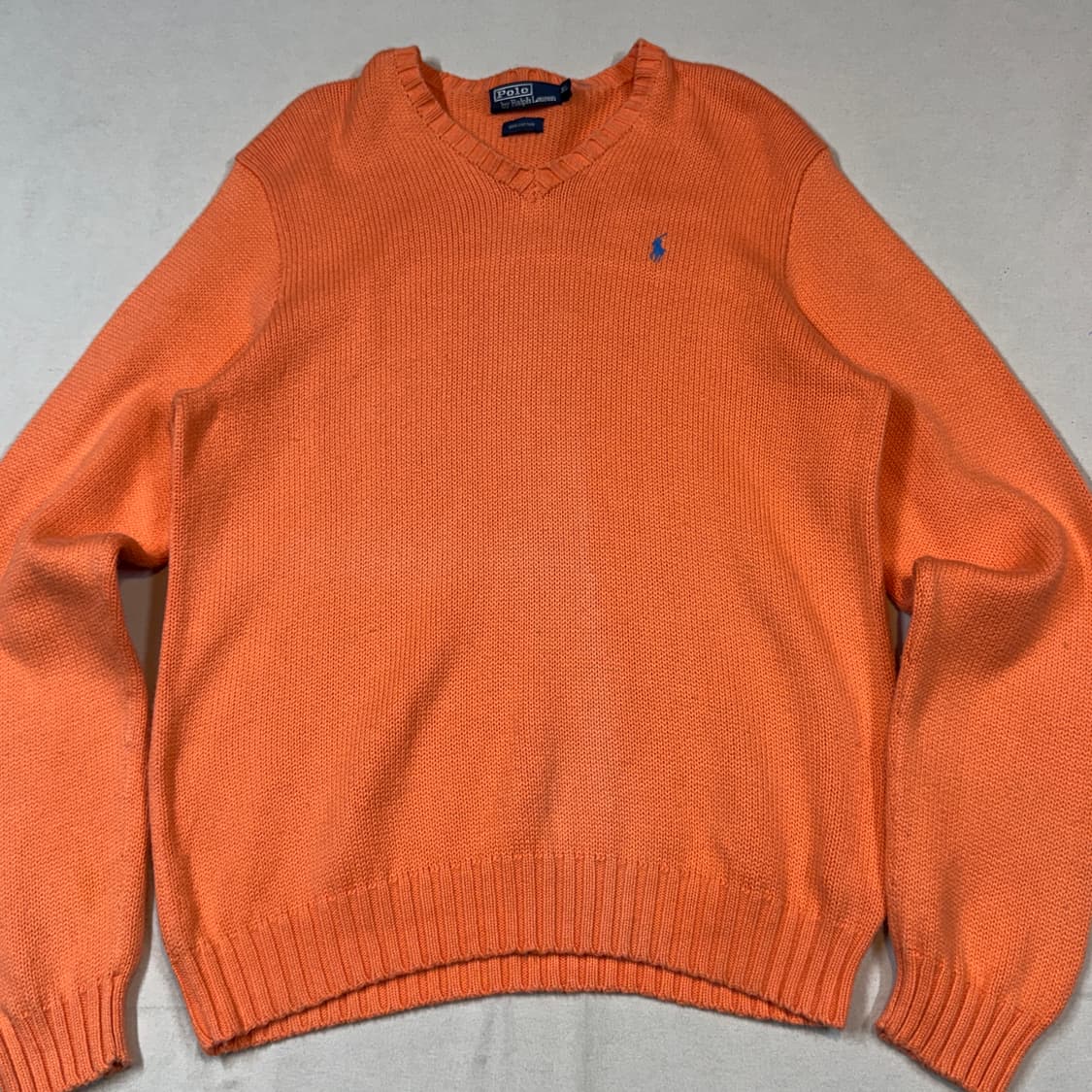 XL) 폴로 랄프로렌 헤비코튼 라운드넥 니트 오렌지/주황 상품이미지2