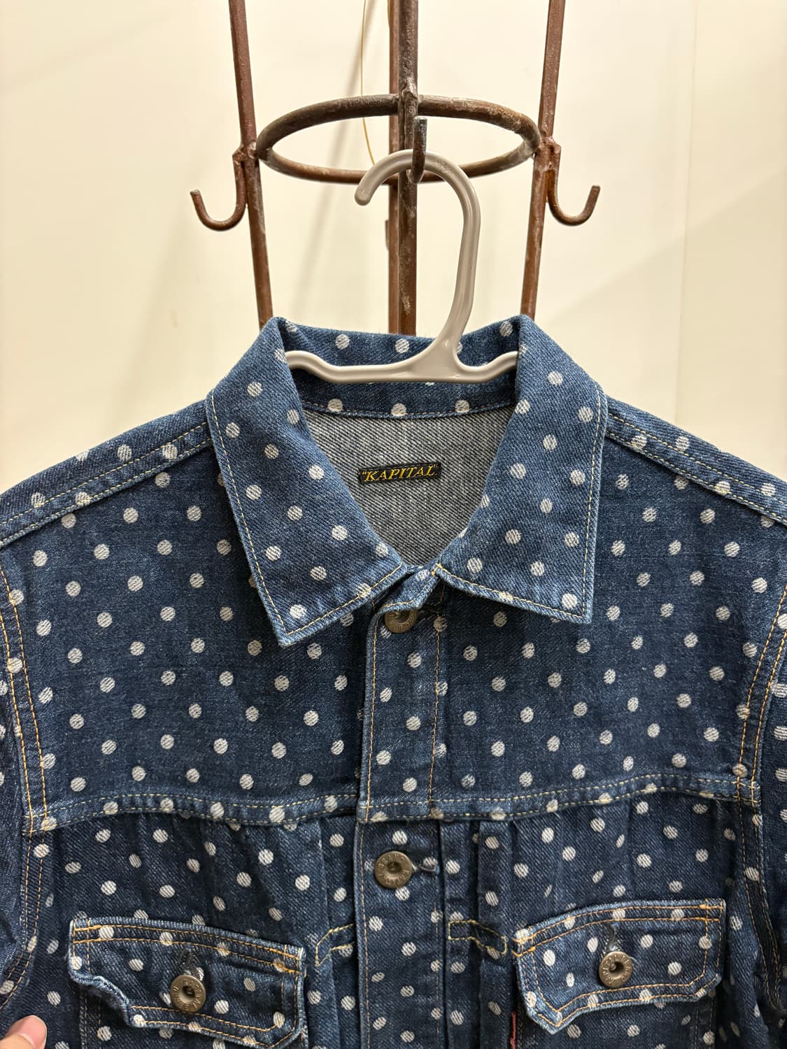 캐피탈 2세대 폴카도트 데님 청자켓 1사이즈 상품이미지2