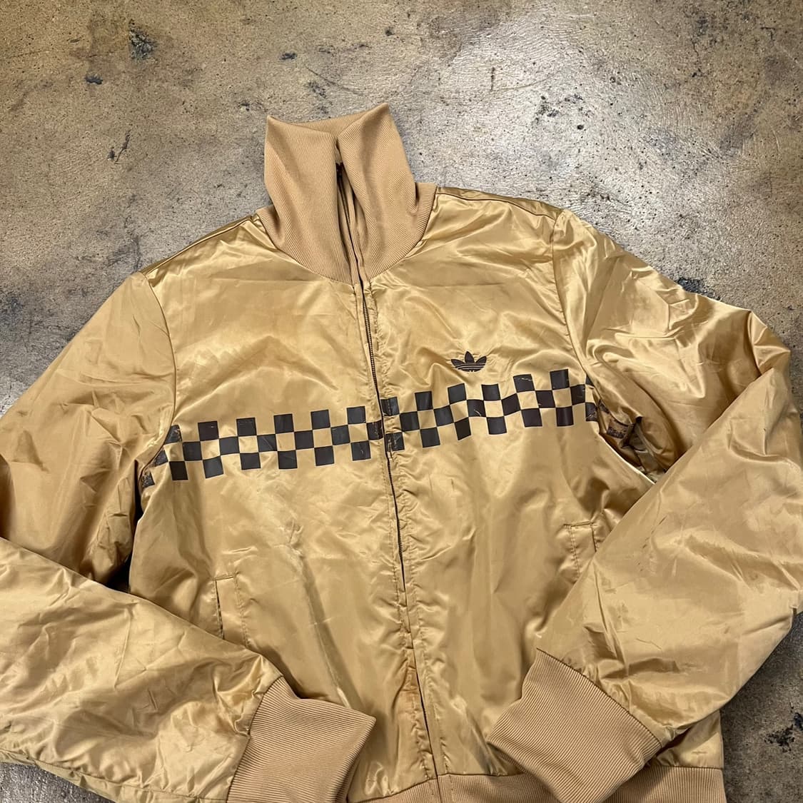 [정품/90] 아디다스 체크 패턴 골드 져지 트랙탑 b14 상품이미지1