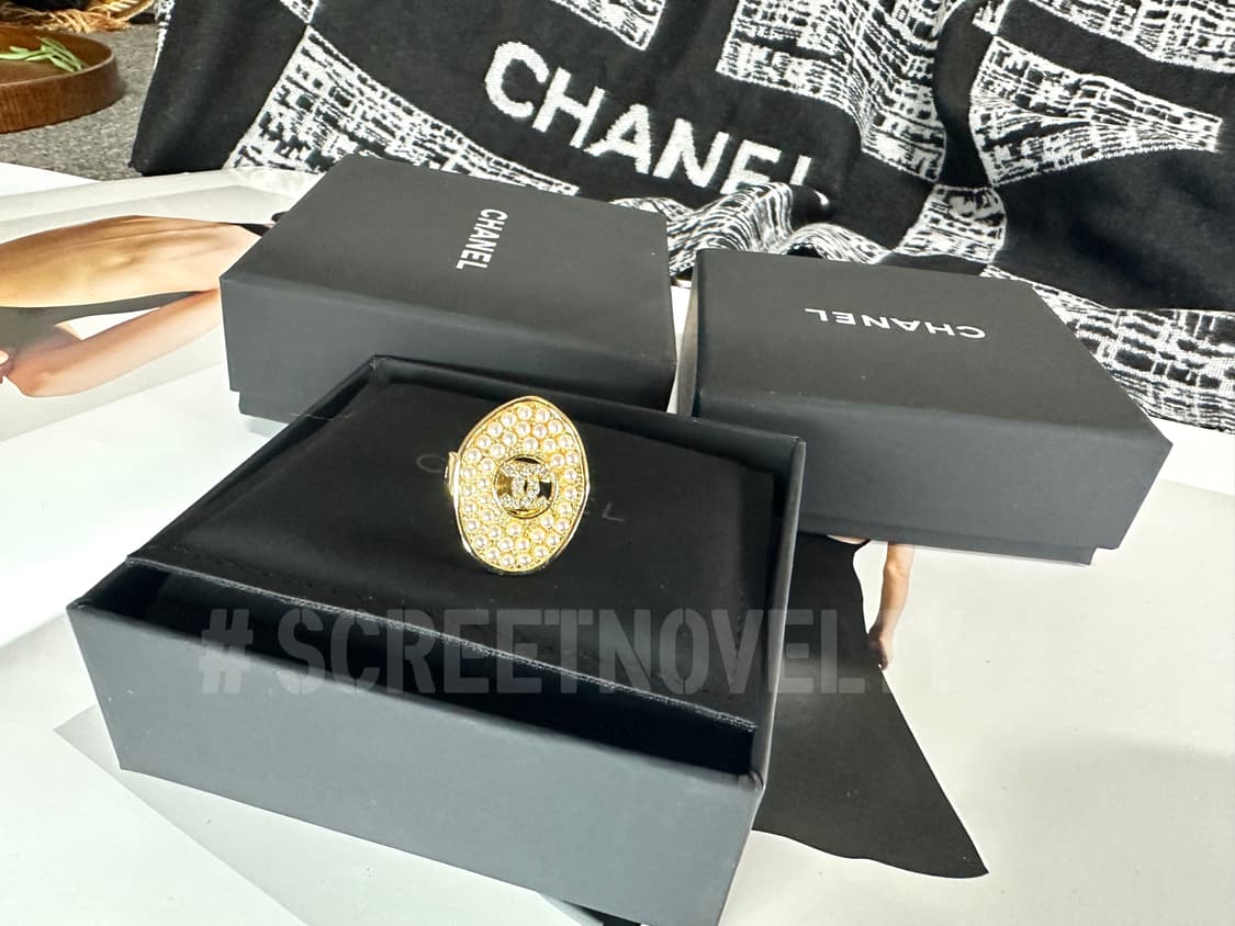 샤넬 빈티지 골드진주 큐빅 반지 상품이미지6