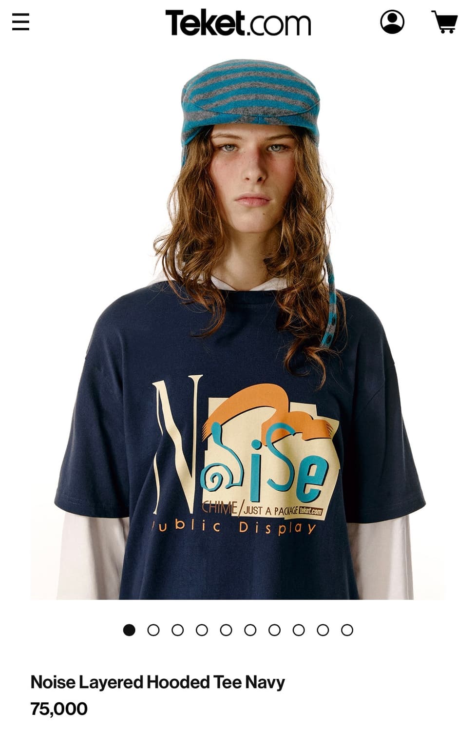  Teket Noise Layered Hooded Tee Navy 상품이미지1