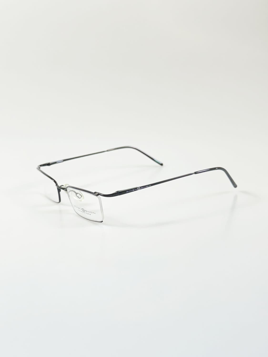 90s CHEVIGNON 블랙 하프림 스퀘어 빈티지 안경 상품이미지3