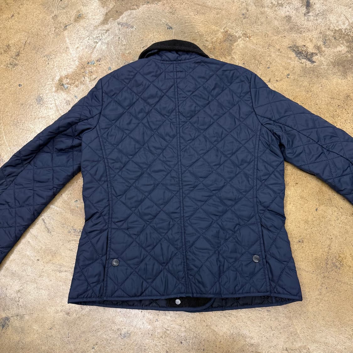 폴로 진스 네이비 코듀로이 골지 카라 얇 경량 퀄팅 패딩  상품이미지3