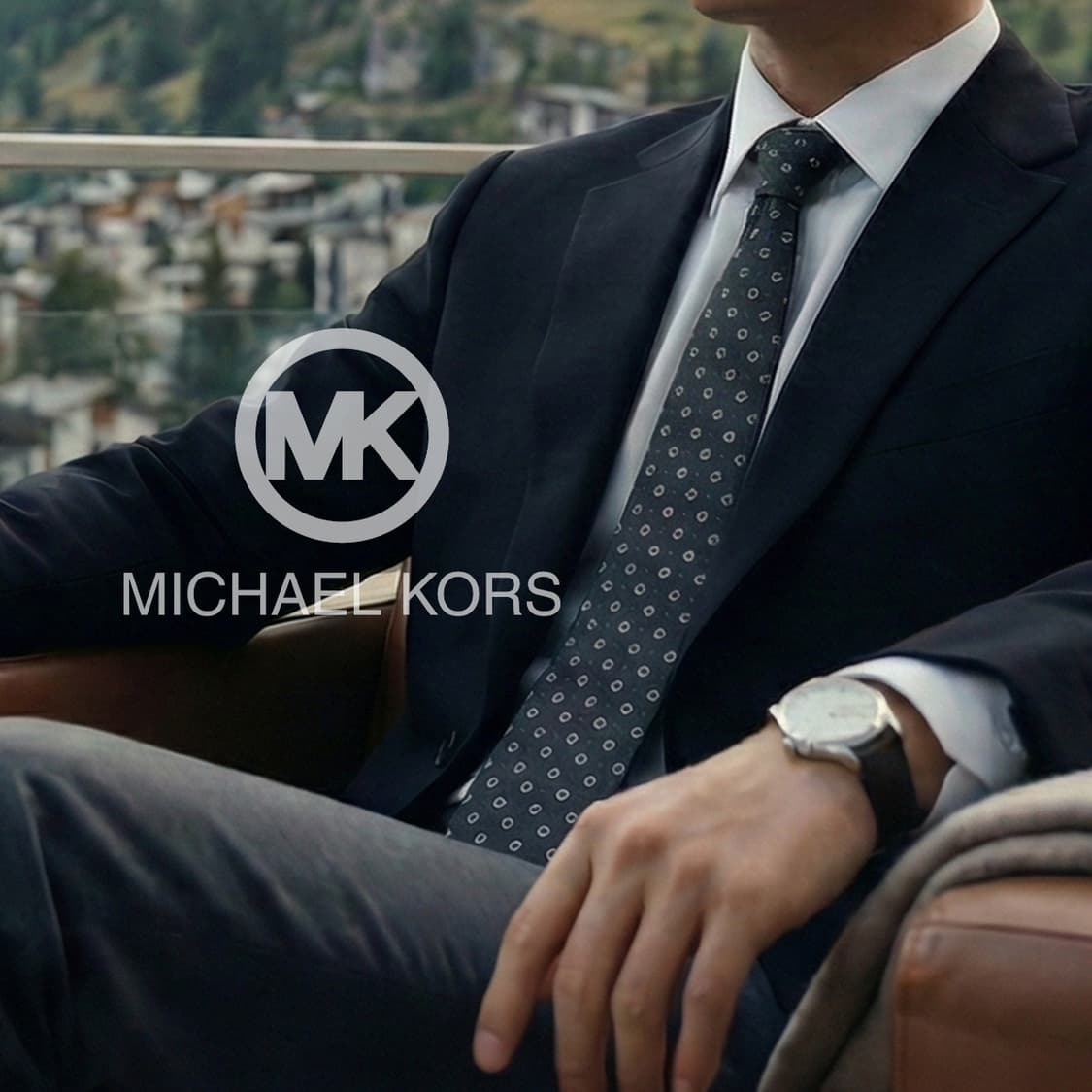 마이클코어스 실크 블랙 패턴 넥타이 8.2cm A+등급 K2130 상품이미지10