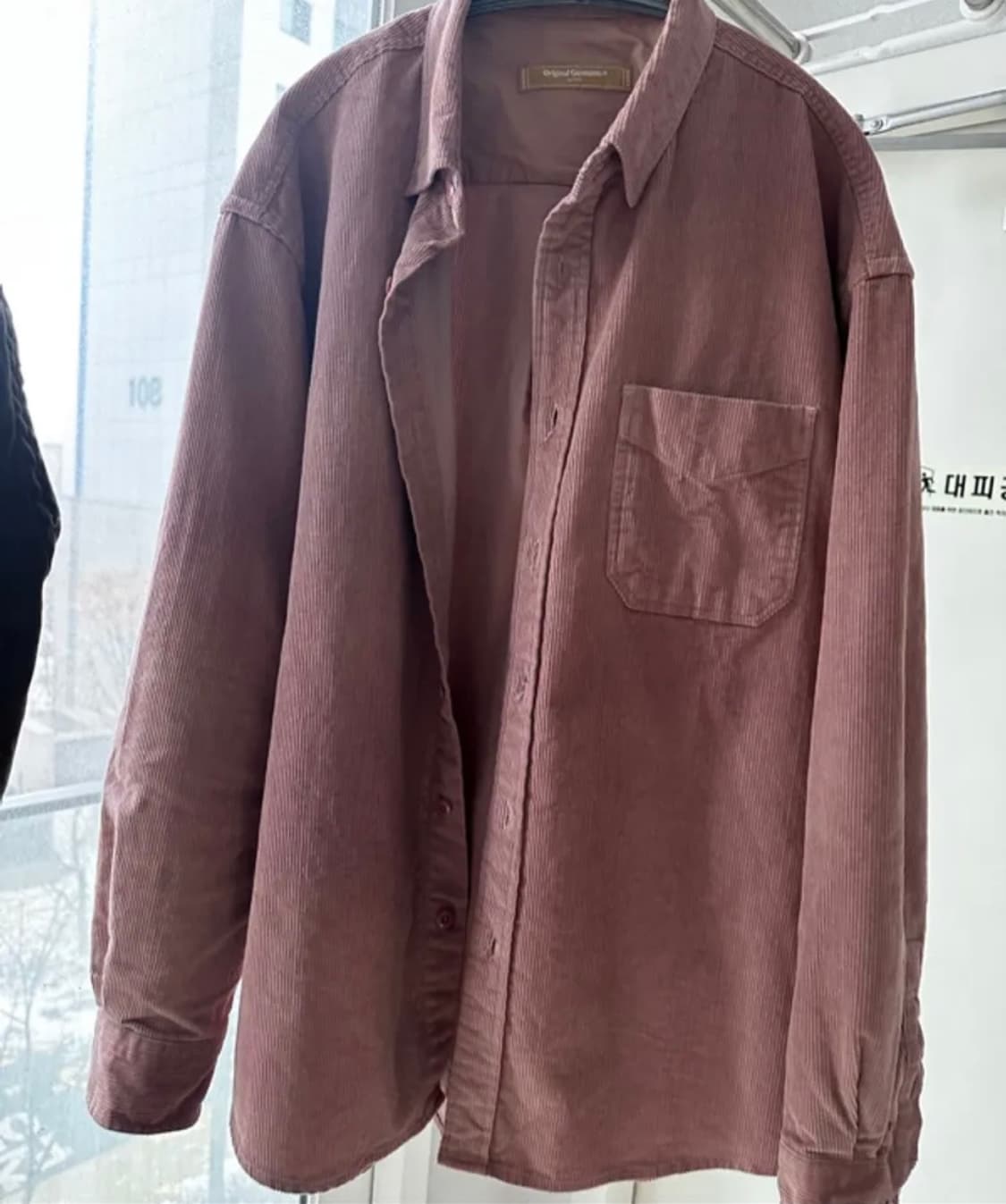 프리즘웍스 코듀로이 핑크 셔츠 L 상품이미지1