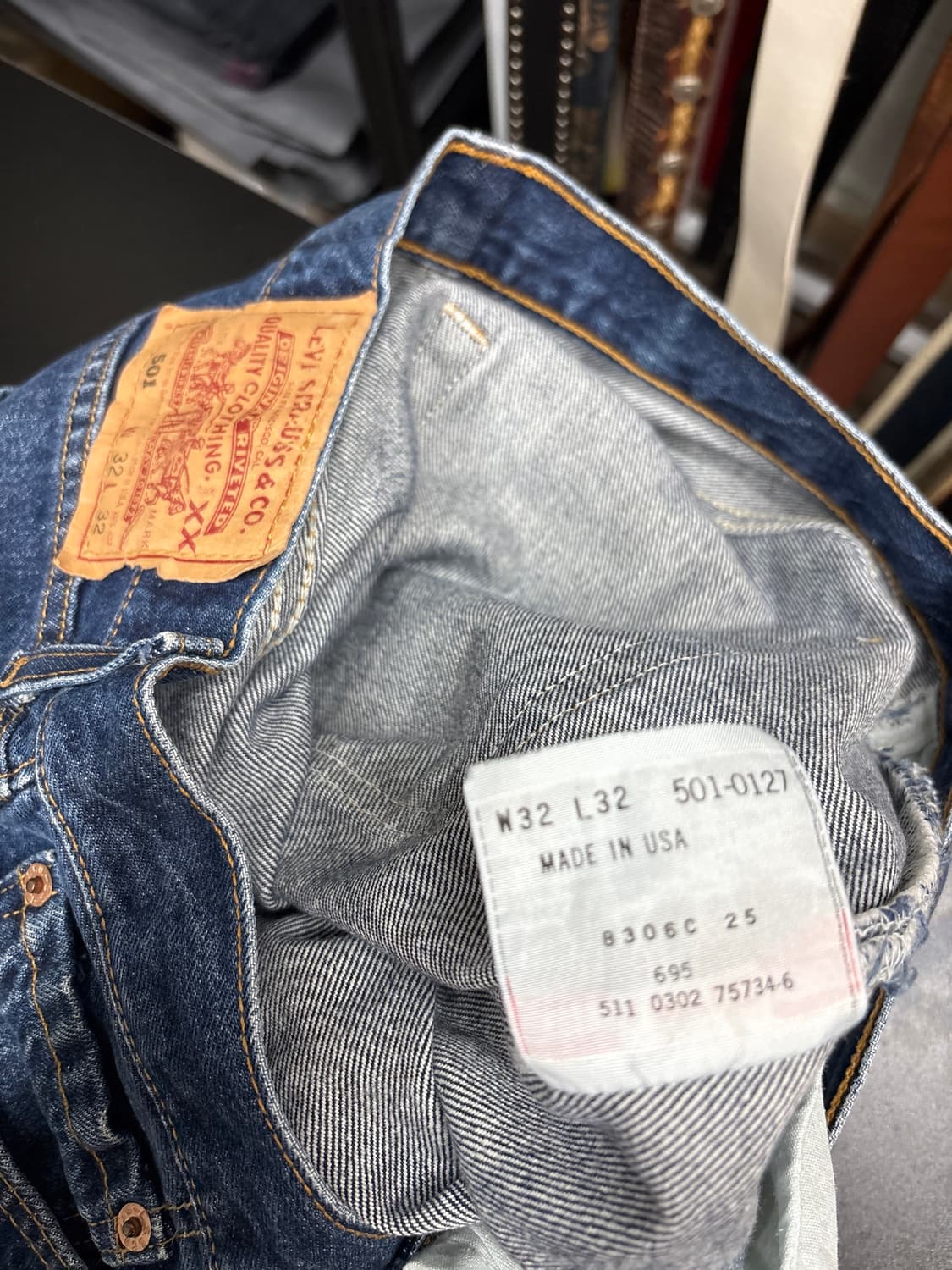 Levis 빈티지 리바이스 501 USA  진청 데님 팬츠 청바지 상품이미지7