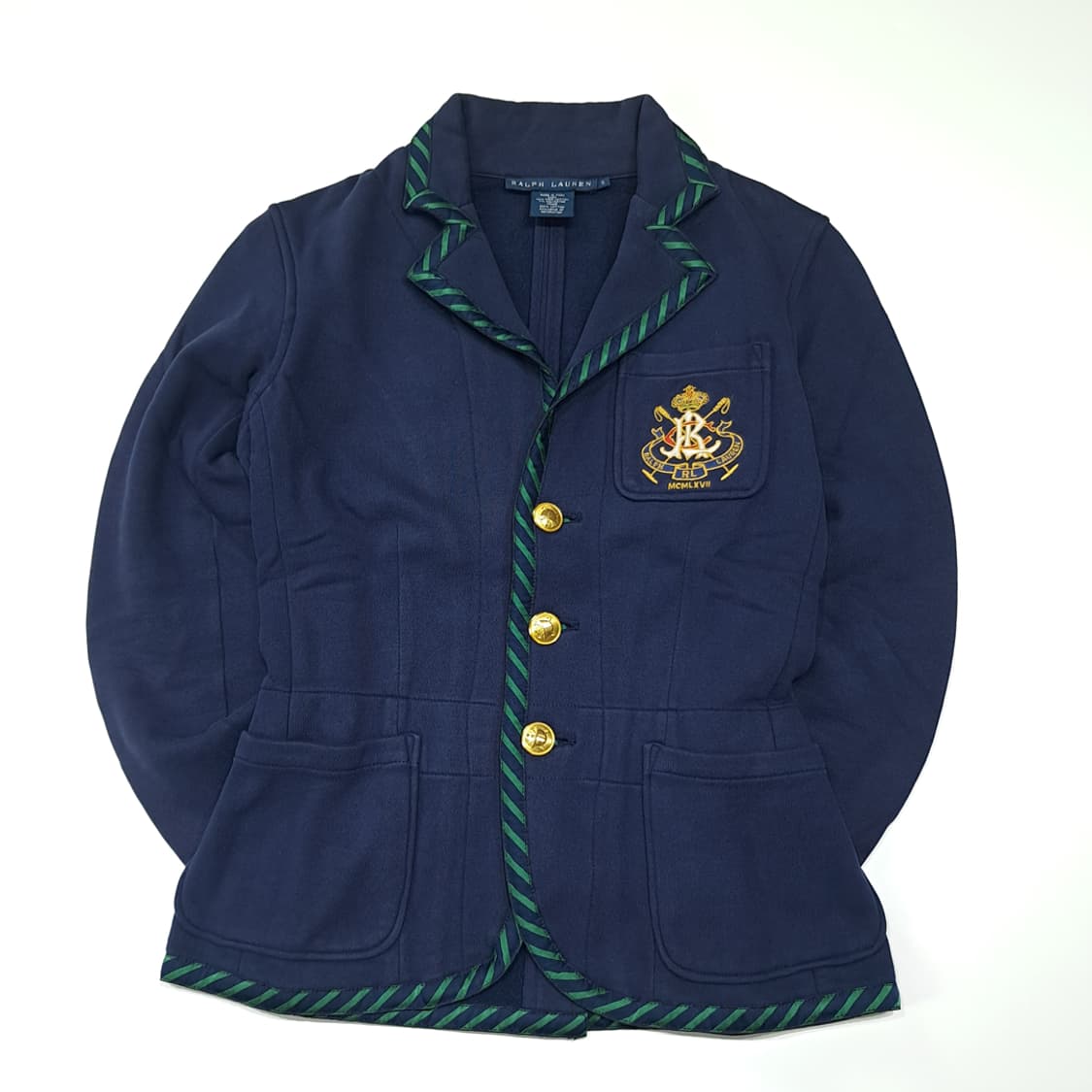 CL436 S 폴로 00s 피마코튼 크레스트 파이핑 네이비 자켓 상품이미지1