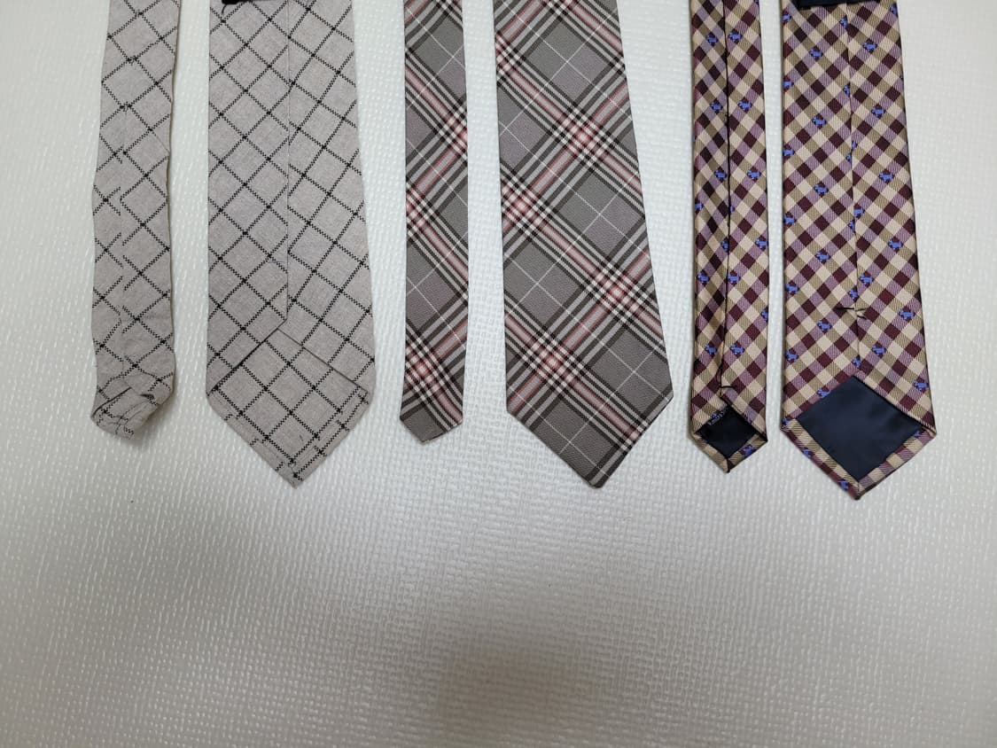 넥타이 3종 (체크패턴 아이보리, 그레이, 브라운) 상품이미지9