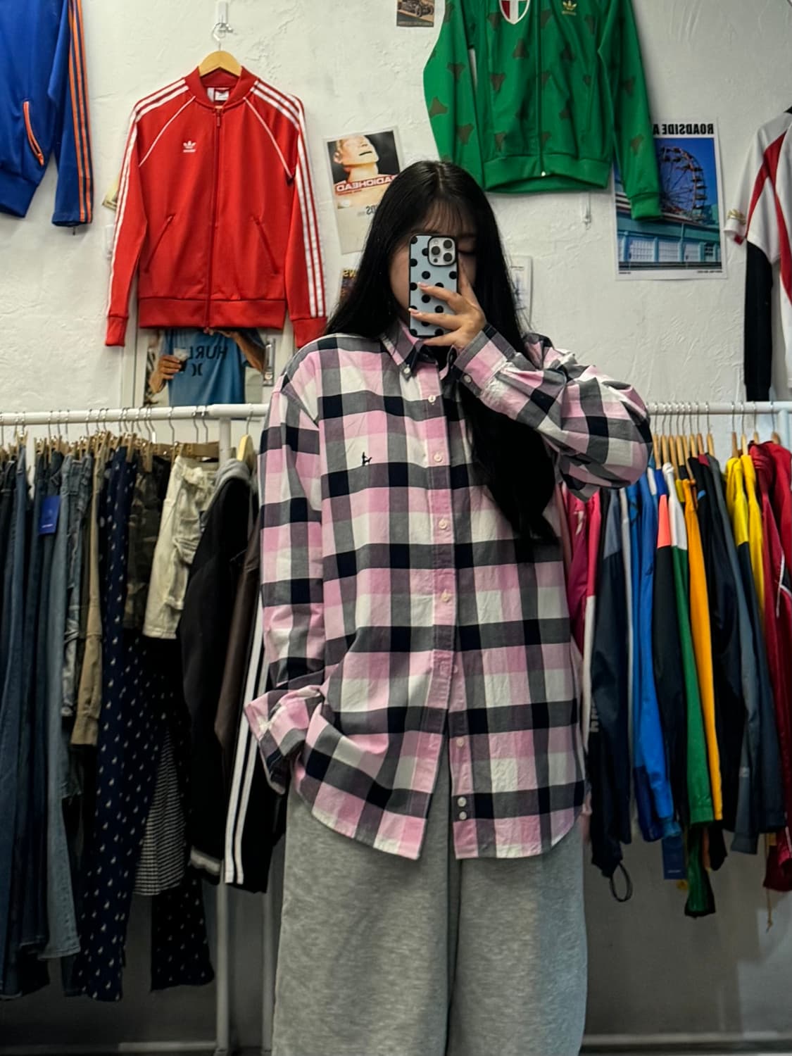 아메리칸 빈티지 포레스트 캠프 핑크 체크 셔츠 XXXL 상품이미지1