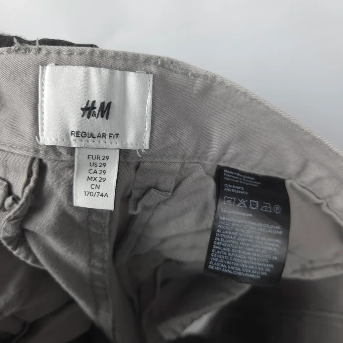 여 허리 28-29 H&M 면 반반지 회색 상품이미지4