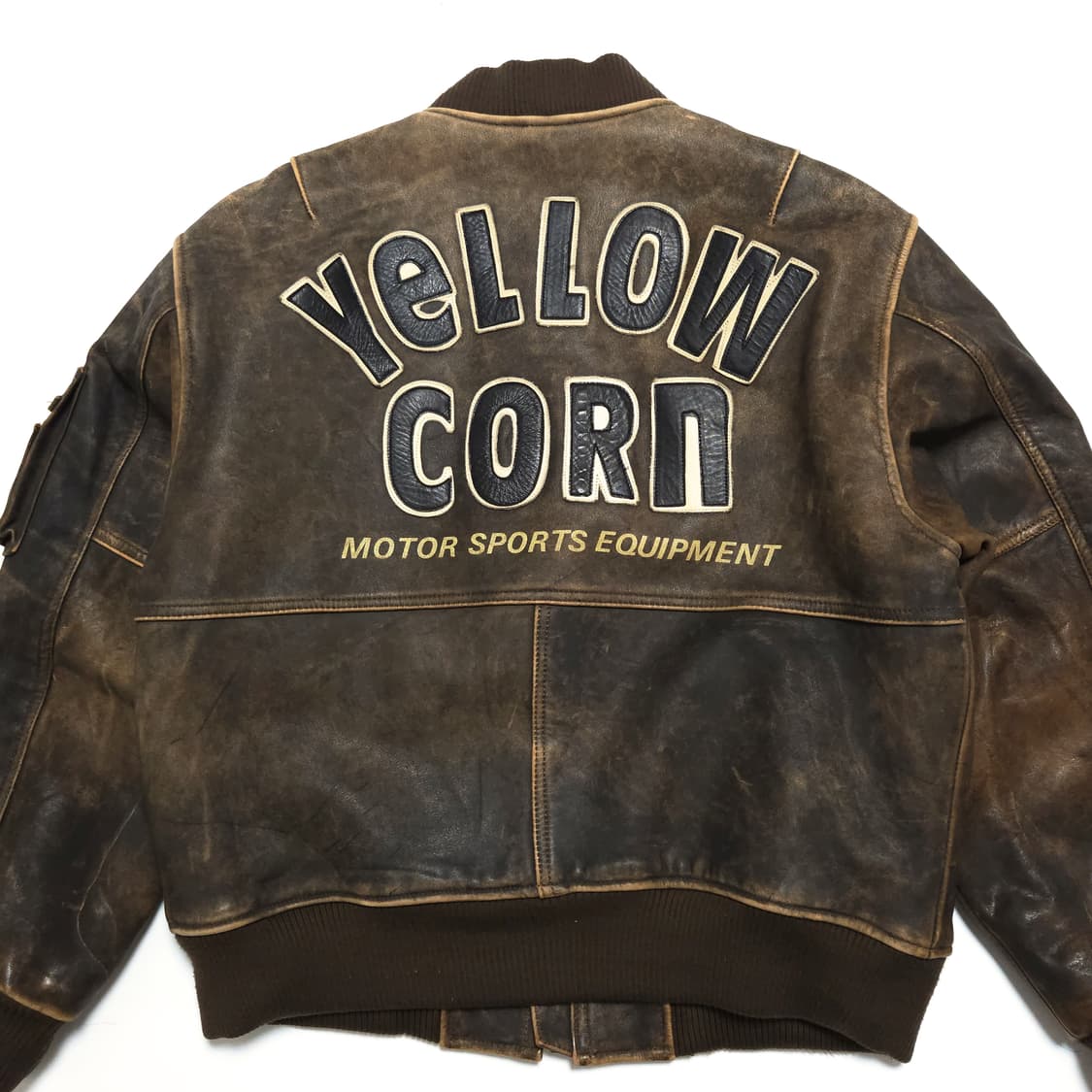 옐로우콘 90s 빈티지 라이딩 카우 레더 가죽 자켓 상품이미지3