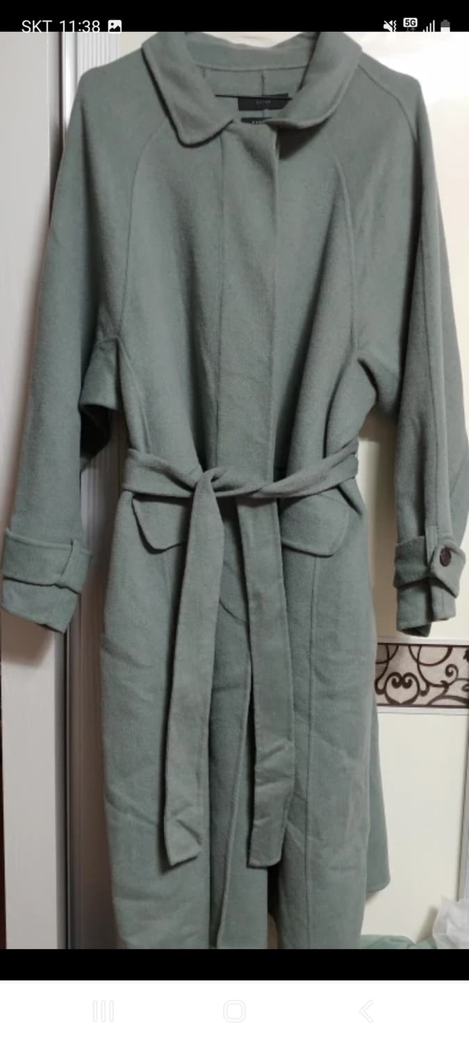 핸드메이드 벨티드 롱코트 프리사이즈 상품이미지1