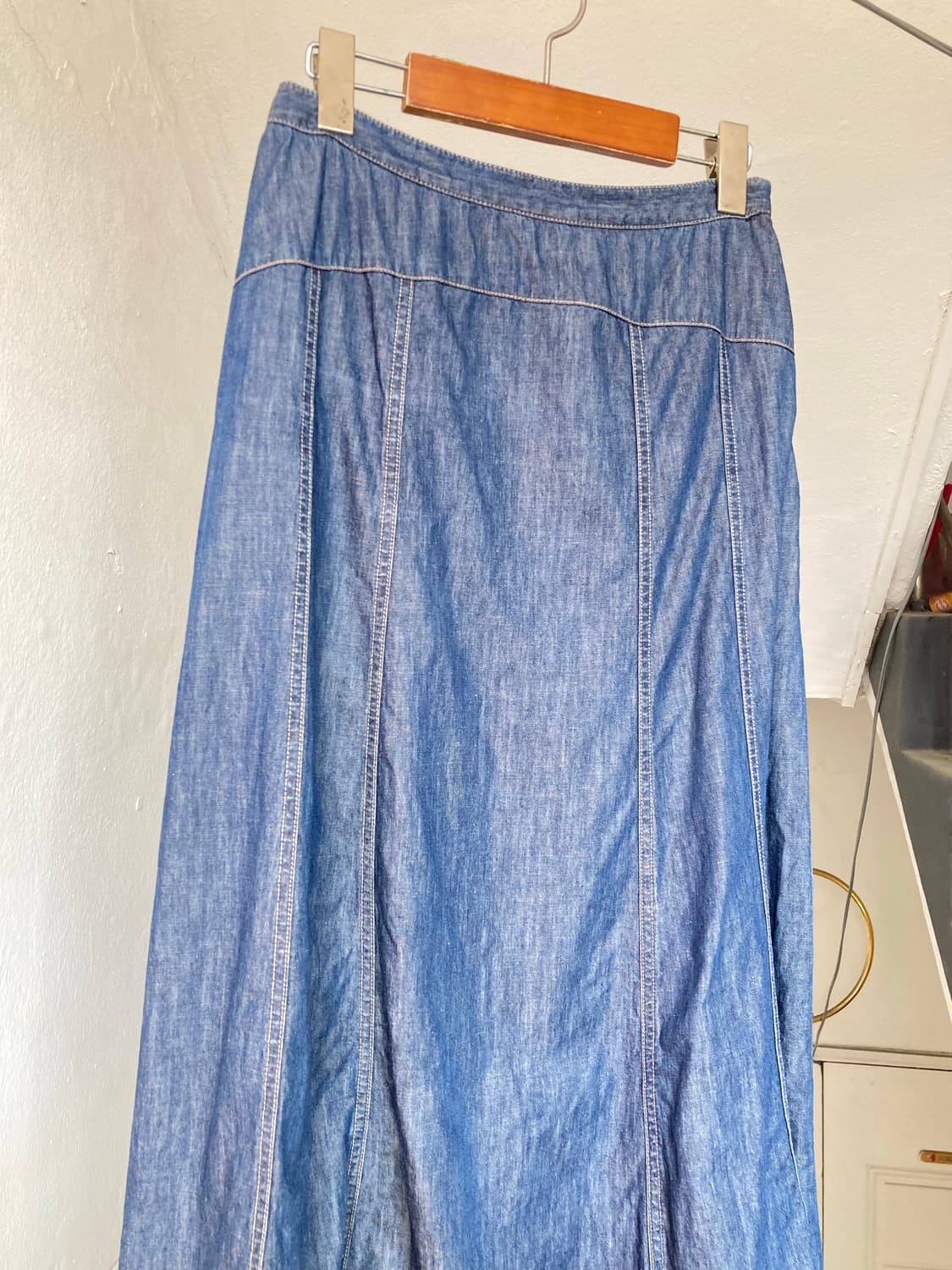 로라애슐리 LAURA ASHLEY 데님 절개 스티치 스커트 상품이미지3