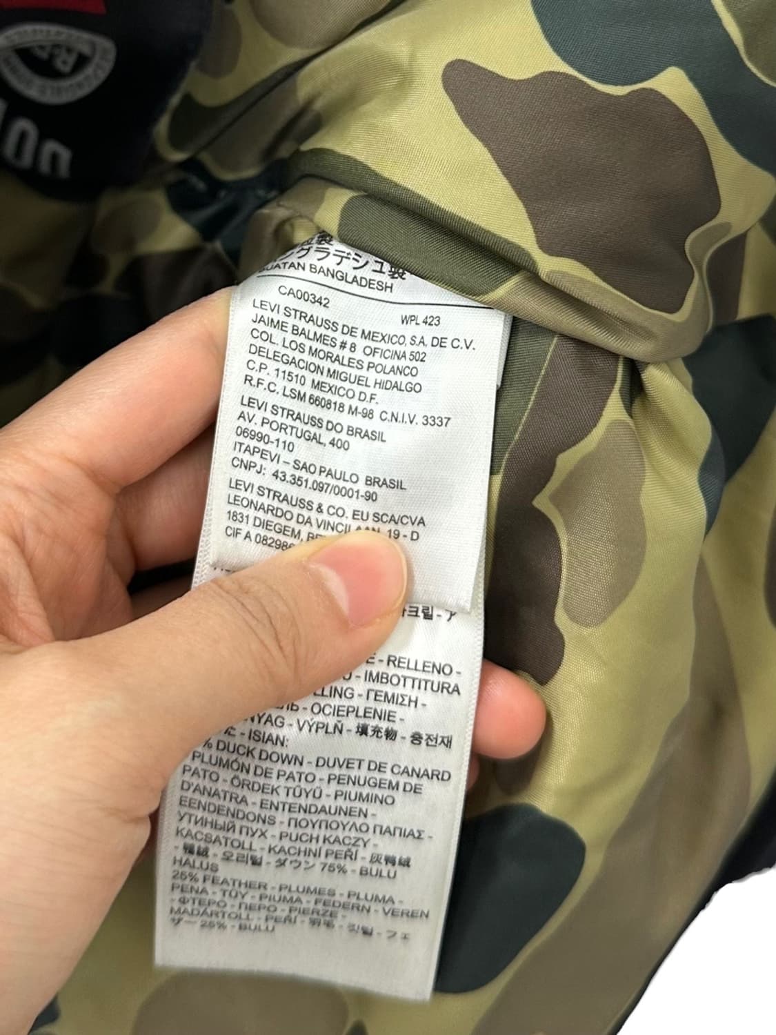 리바이스 밀리터리 덕다운패딩 블랙 (L) 상품이미지7