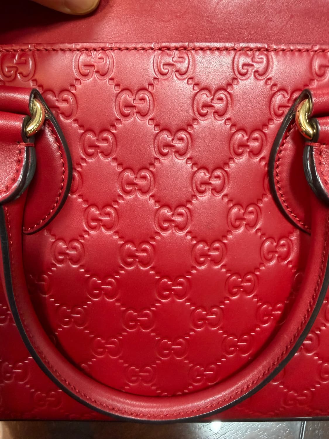 구찌 정품 시마 수프림 GG로고 가방 레드색상 백화점구매 단품 싸게팝니다 상품이미지4