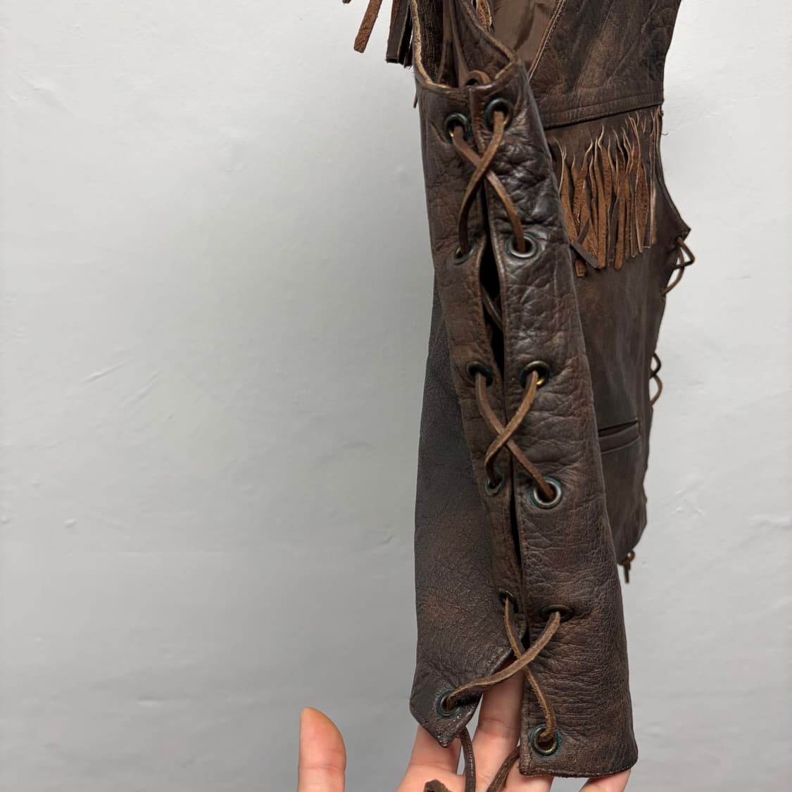 빈티지 프린지 레더 베스트 상품이미지4