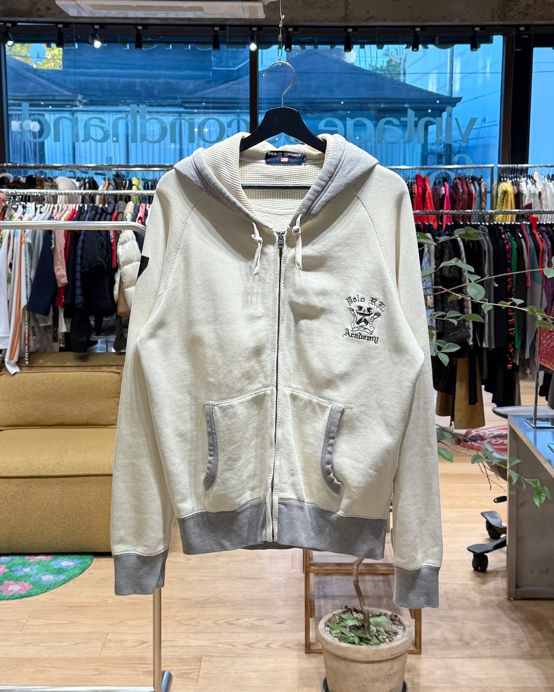 폴로 스포츠 크림 자수 후드집업  상품이미지1
