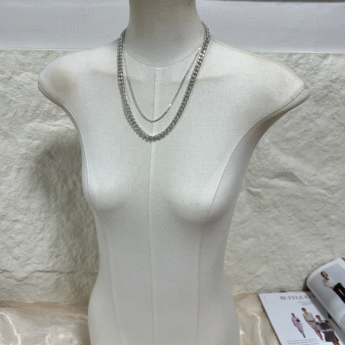 빈티지 마테 쿠바체인 레이어드 목걸이 상품이미지1