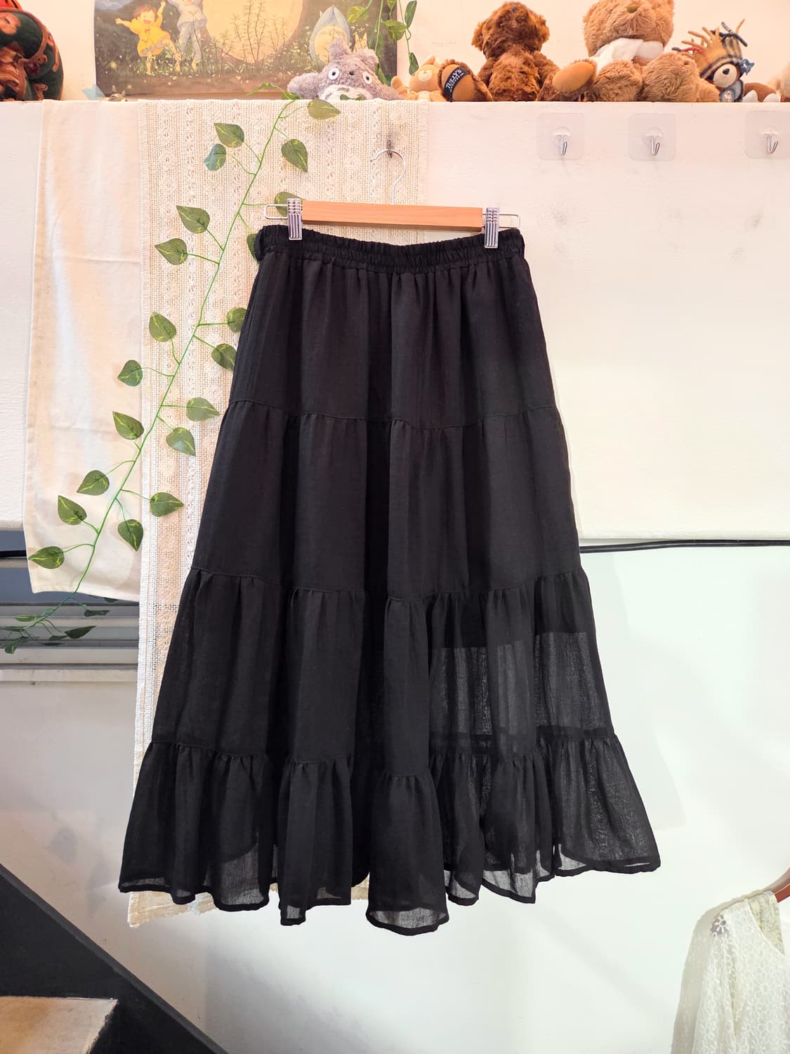 블랙 캉캉 롱스커트 상품이미지1