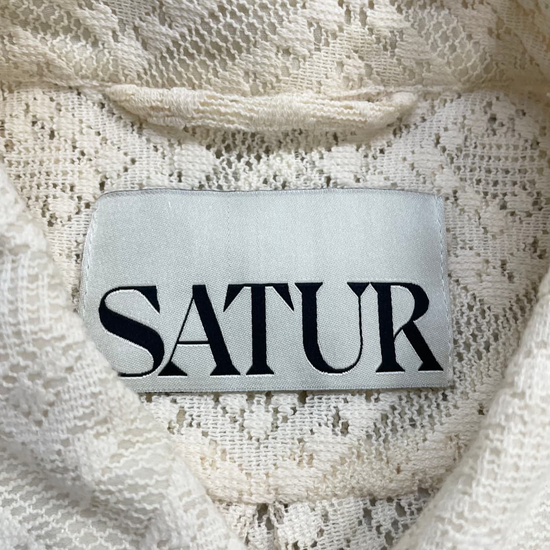 세터 Satur 크로셰 아가일 코튼 메쉬 셔츠 아이보리 상품이미지3