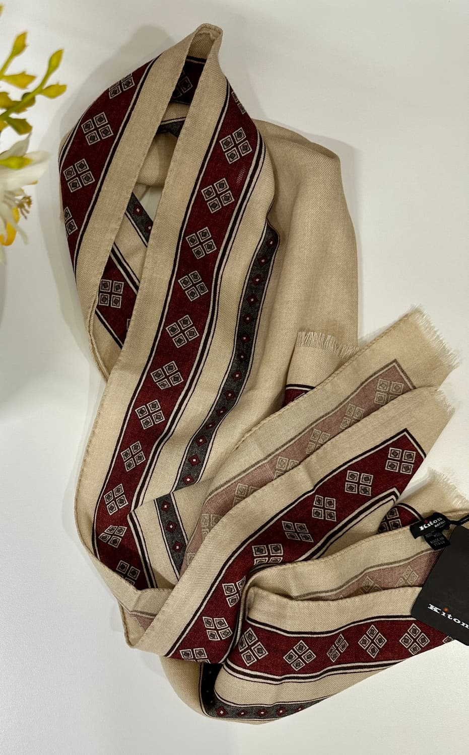 키톤 베이지 퓨어 울 100% 스카프 머플러 새상품 상품이미지1