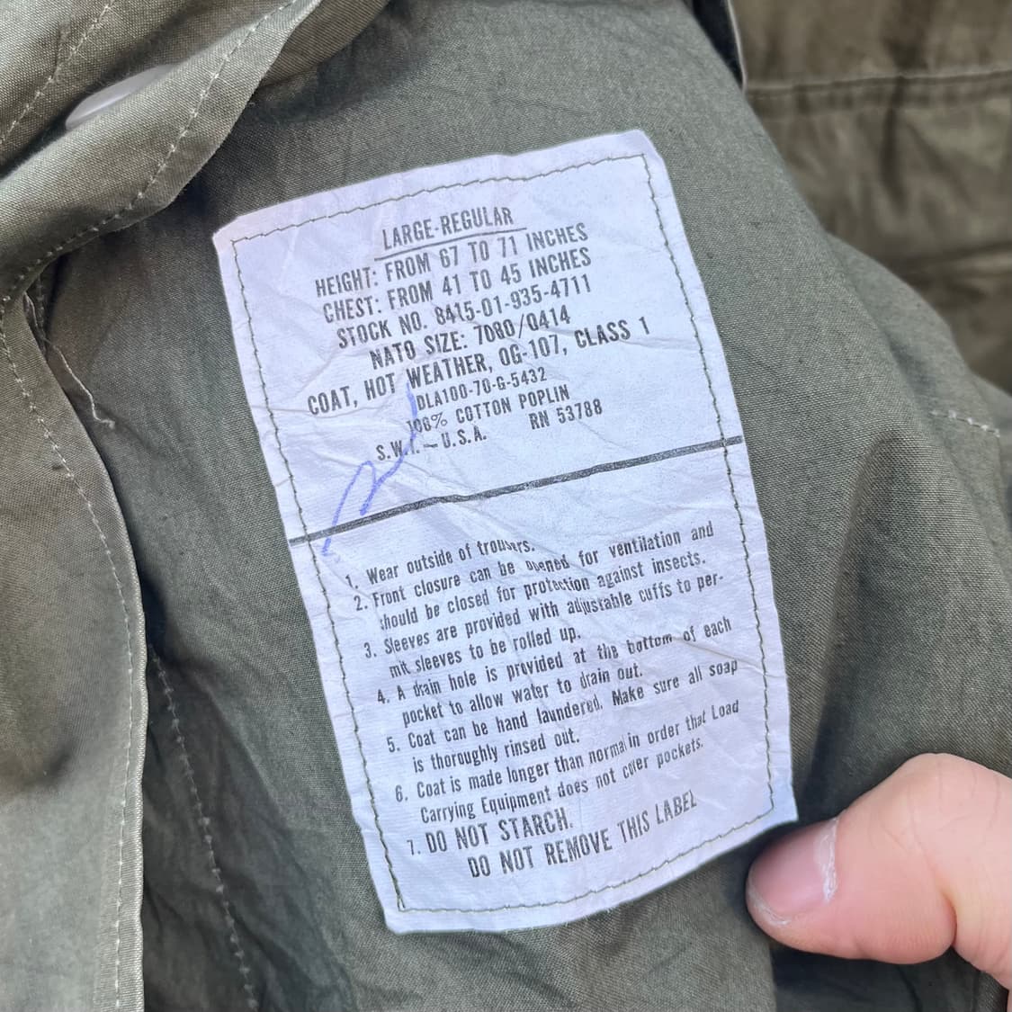 70s 미군 정글퍼티그 자켓 (L/R) 상품이미지6