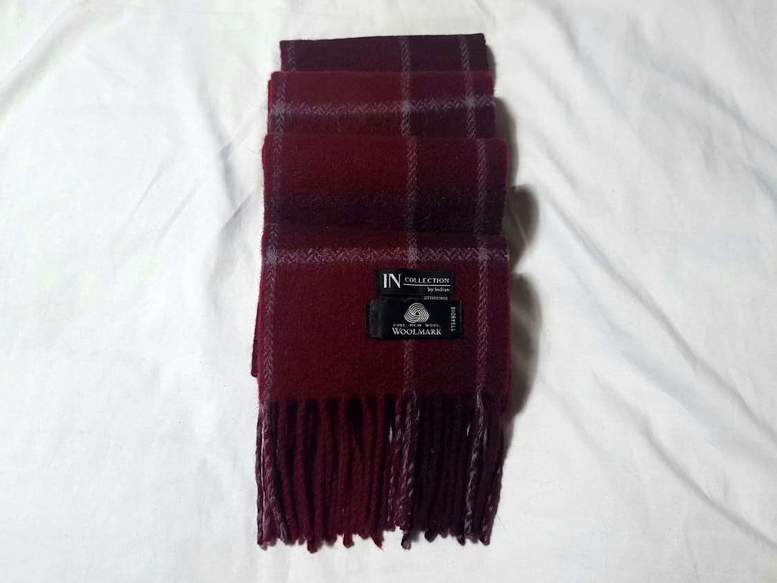IN COLLECTION by Indian 버건디 체크 머플러 크리스마스 상품이미지4