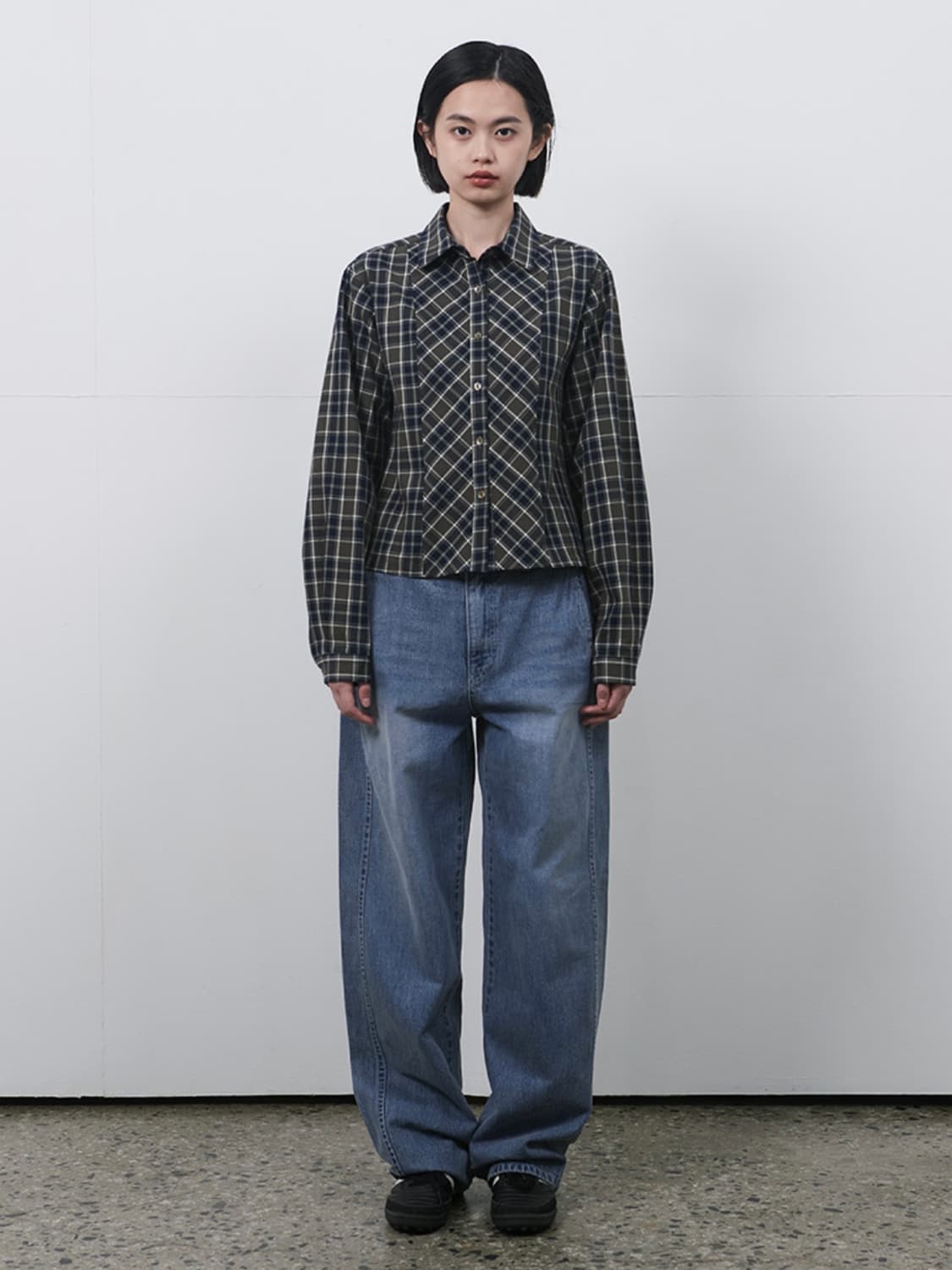 오헤시오 클래식 라인 셔츠 그린 체크 상품이미지2