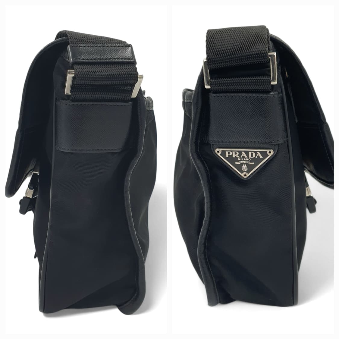 프라다 삼각로고 리나일론 블랙 미니 메신저백 숄더백 상품이미지3