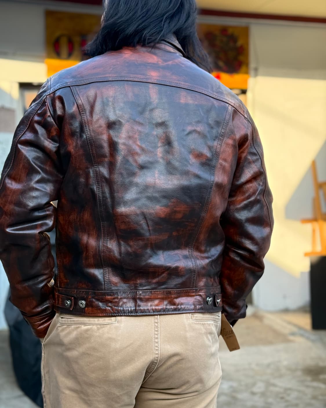 Seno Unico 레더 트러커 자켓 XL 상품이미지10