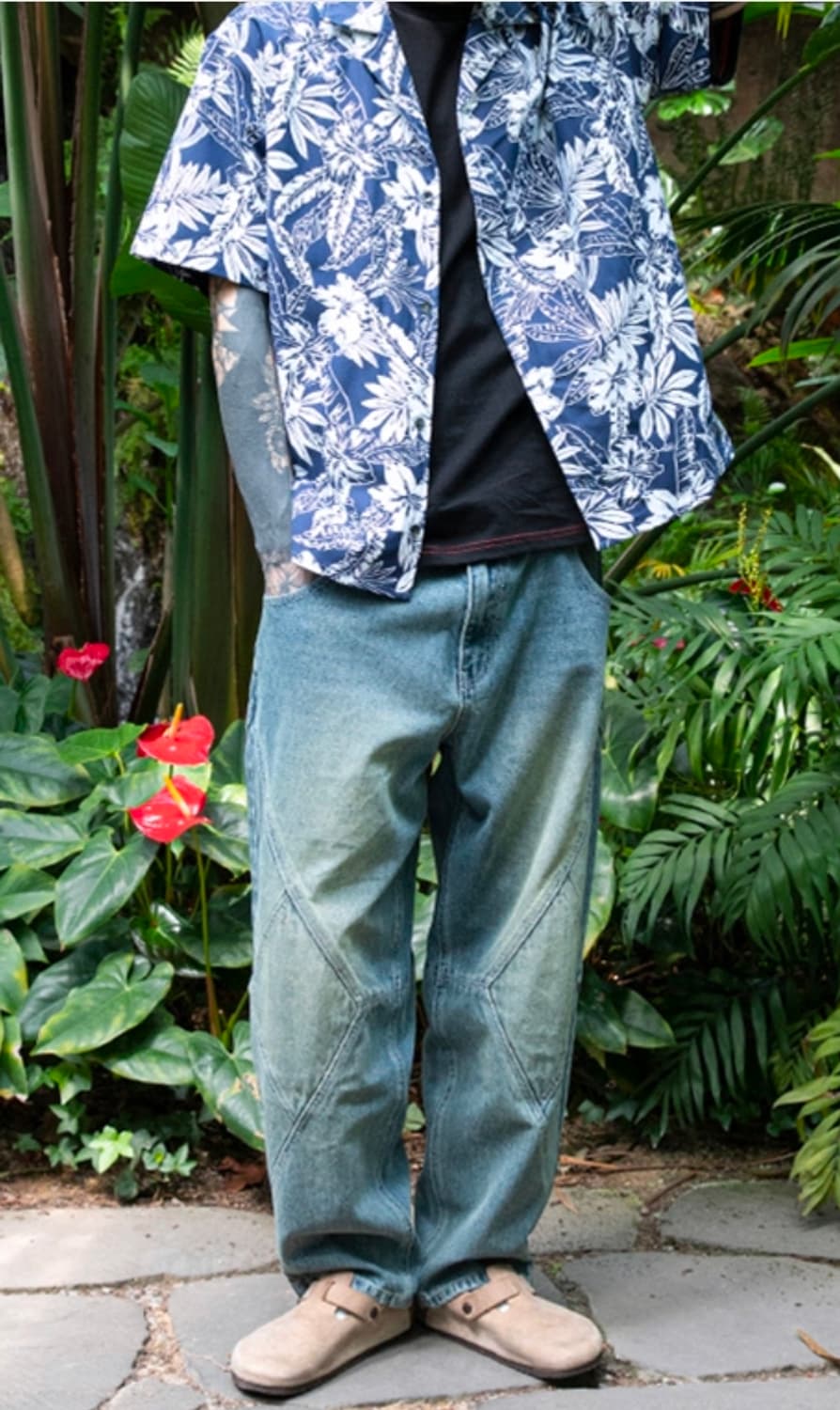 엑스톤즈 백 밴딩  다이아 절개 데님팬츠
 L 상품이미지1