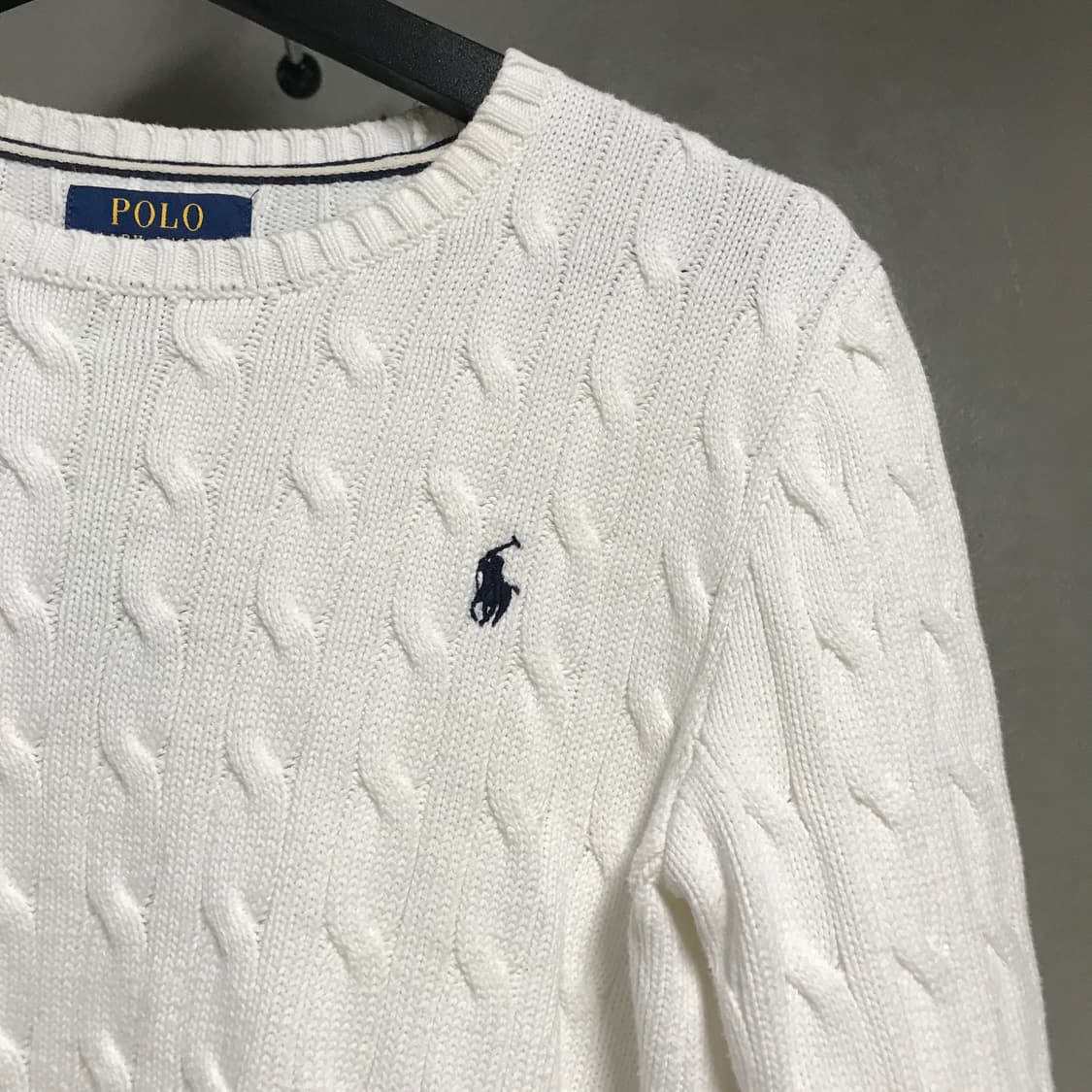 폴로 랄프로렌 케이블 니트 화이트 M(W) 상품이미지4
