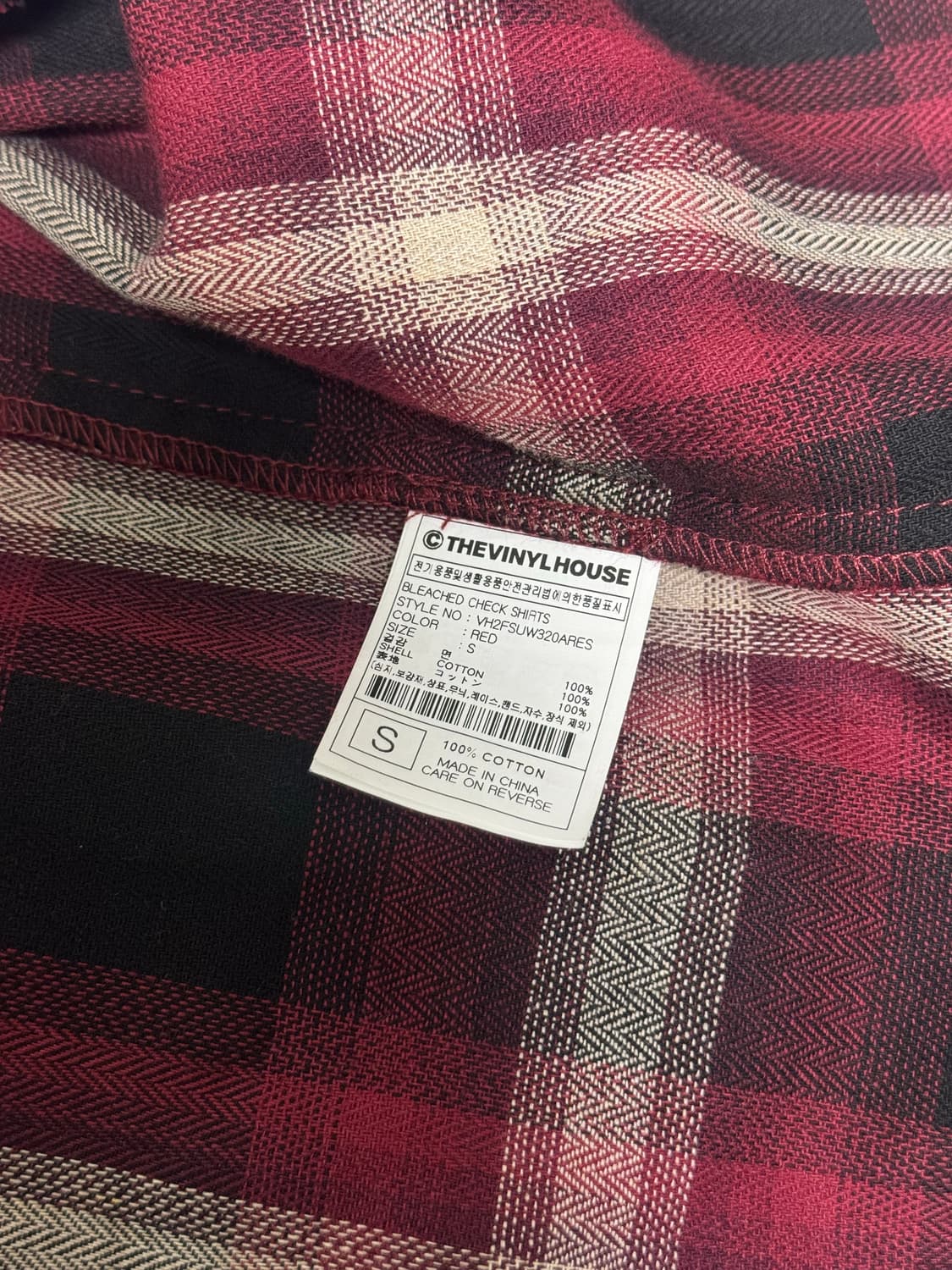 더바이닐하우스 레드 체크 셔츠 상품이미지4