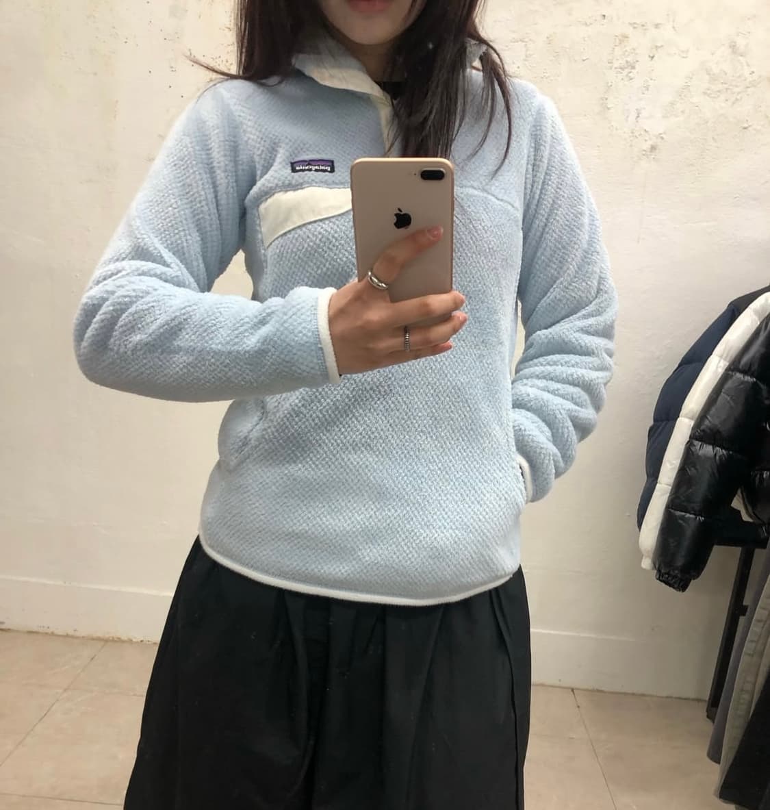 딱붙핏))) 파타고니아 크림 소다 신칠라 플리스 스냅티 상품이미지1