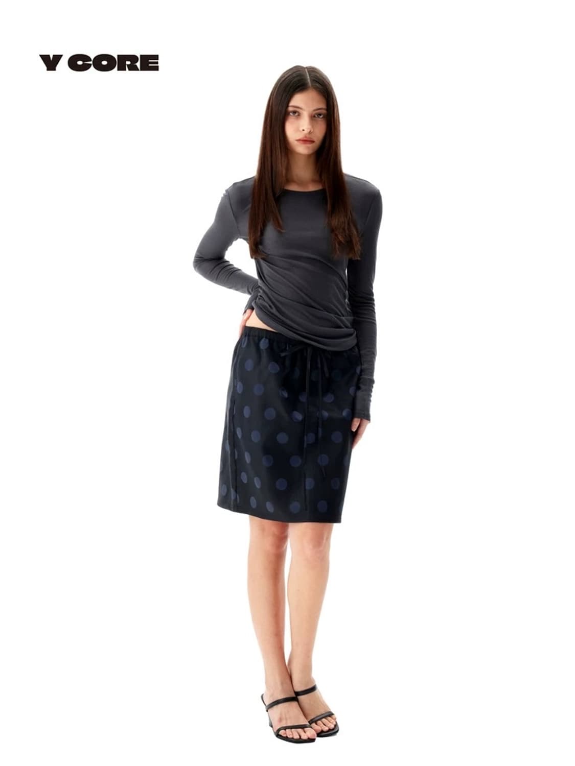 Y core 도트 스커트 상품이미지4