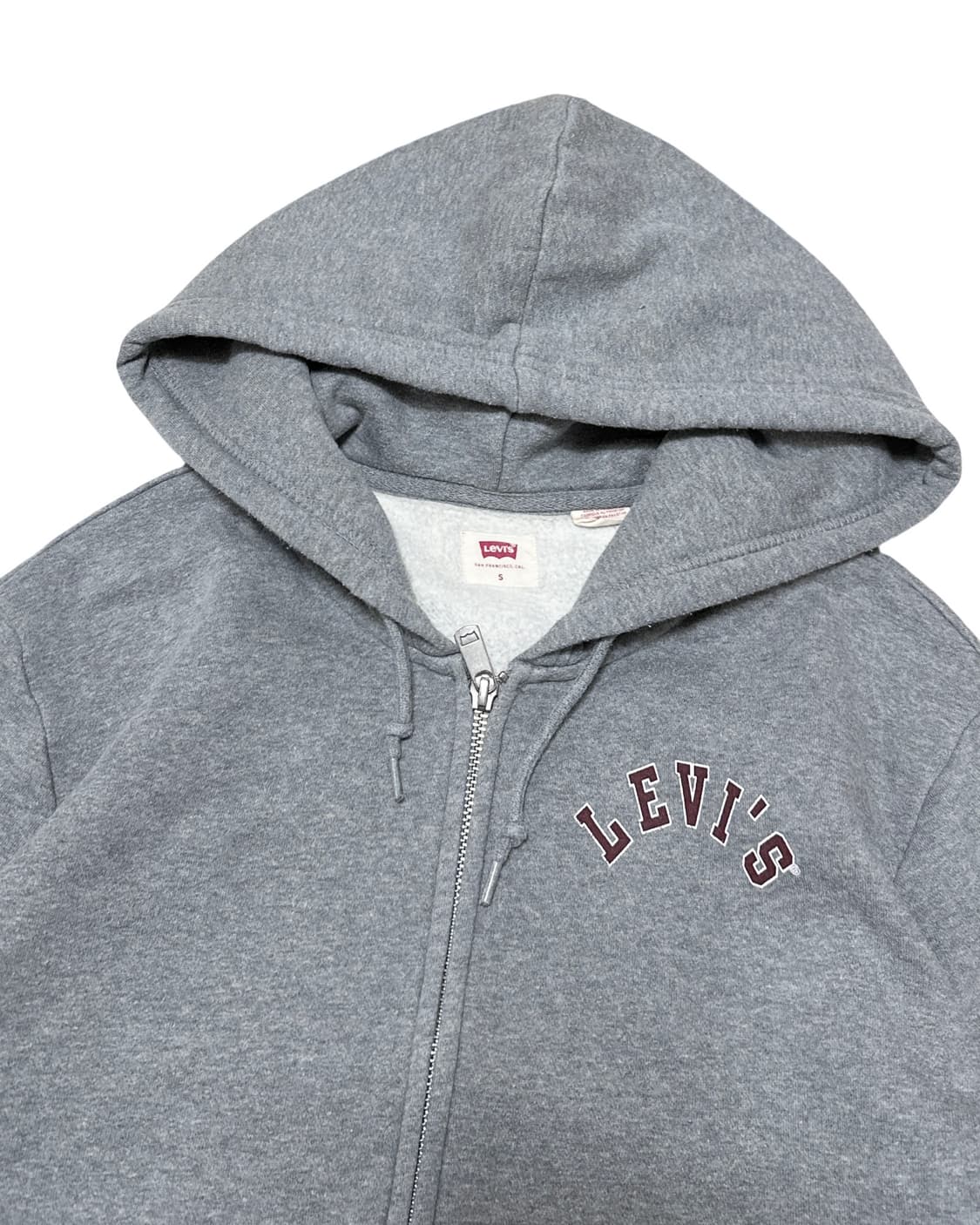 리바이스 레터링 회색 후드집업 상품이미지2